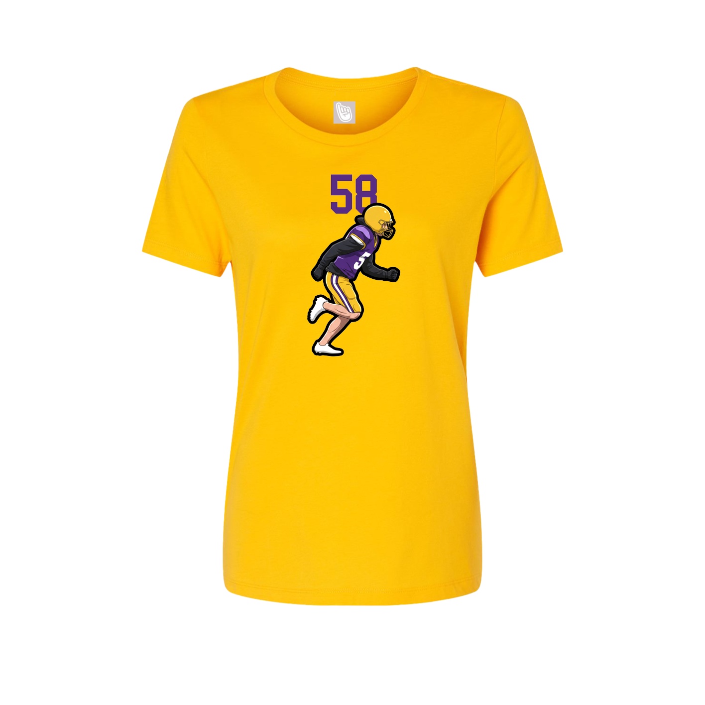 Fitted Women's Tee — Number Top in Gold