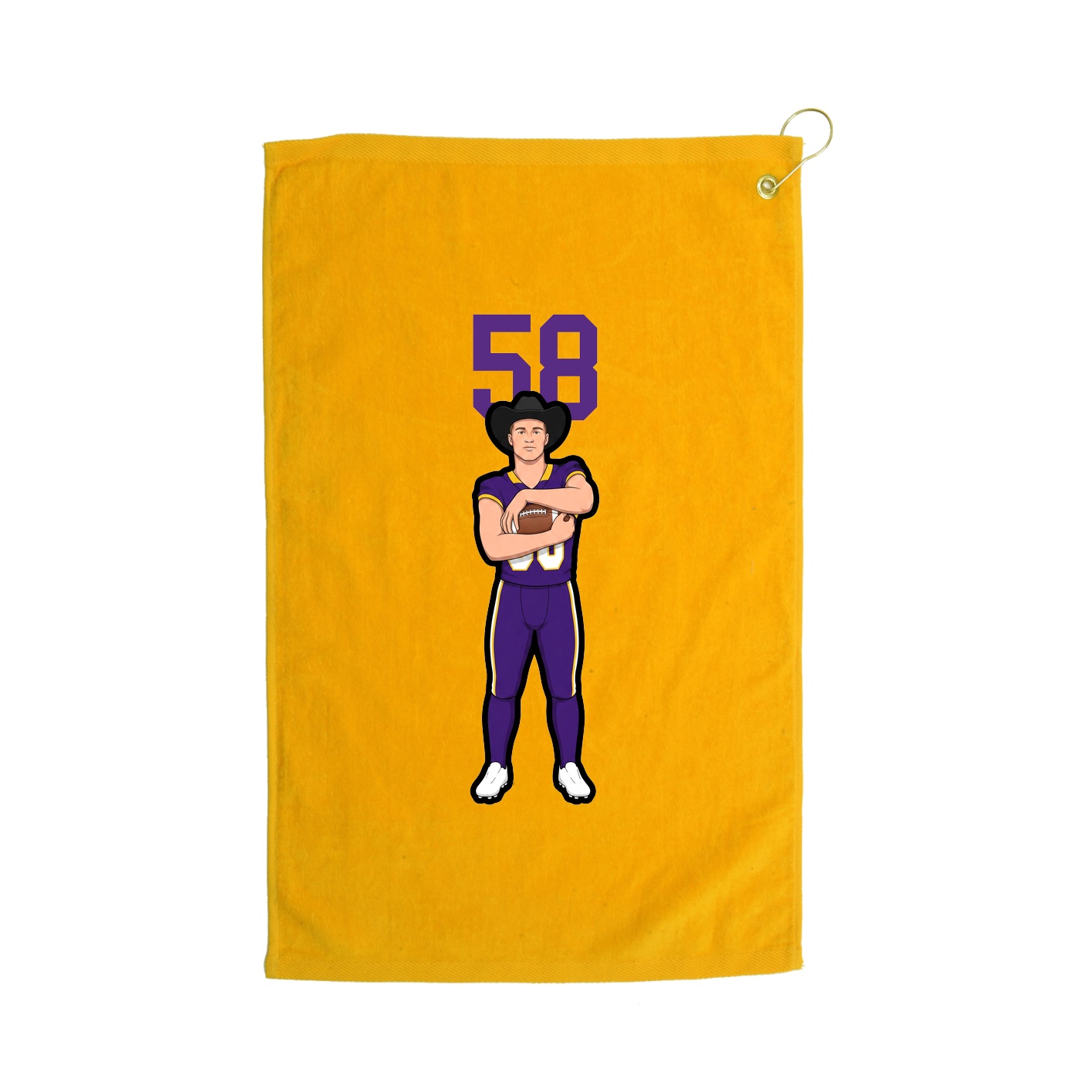 Golf Towel — Number Top in Gold
