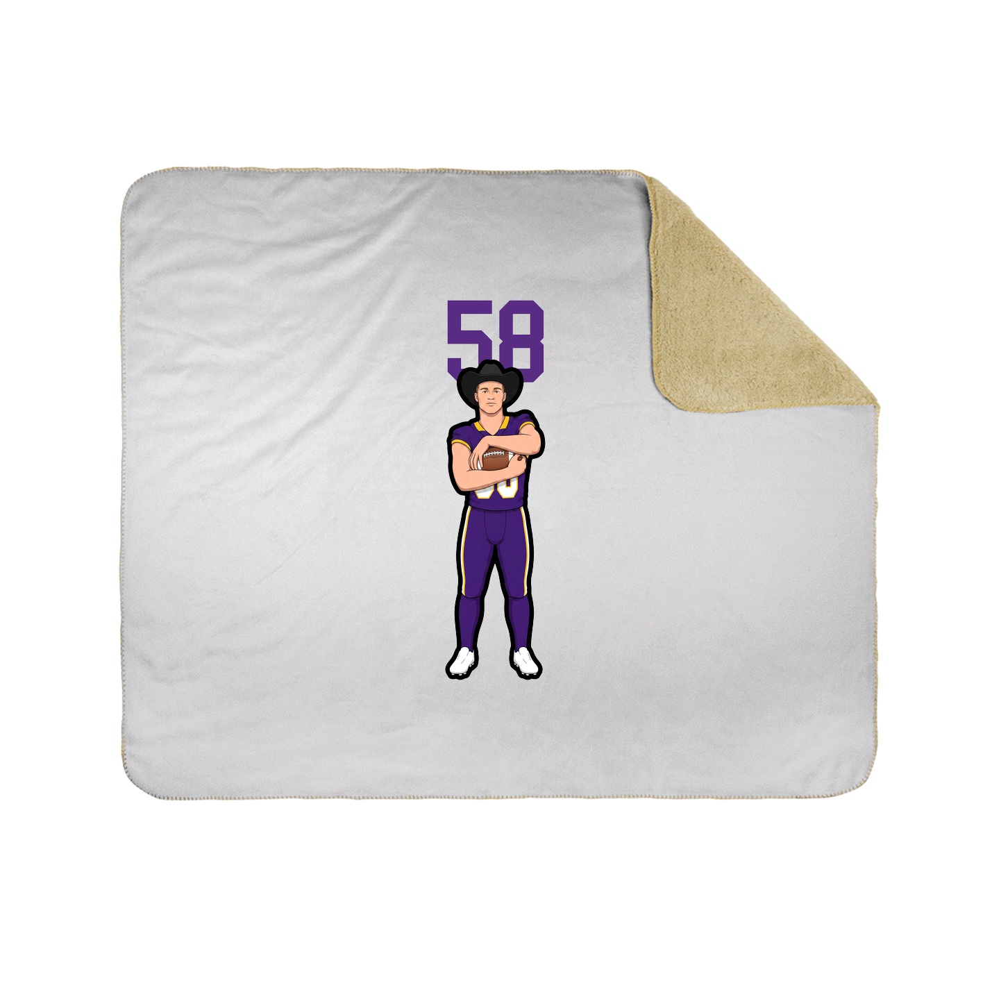 Throw Blanket — Number Top in White