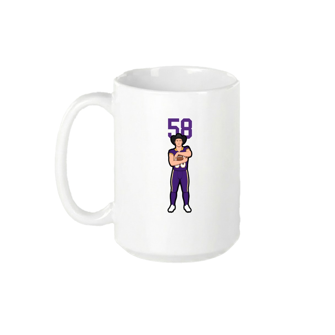 15oz Coffee Mug — Number Top in White