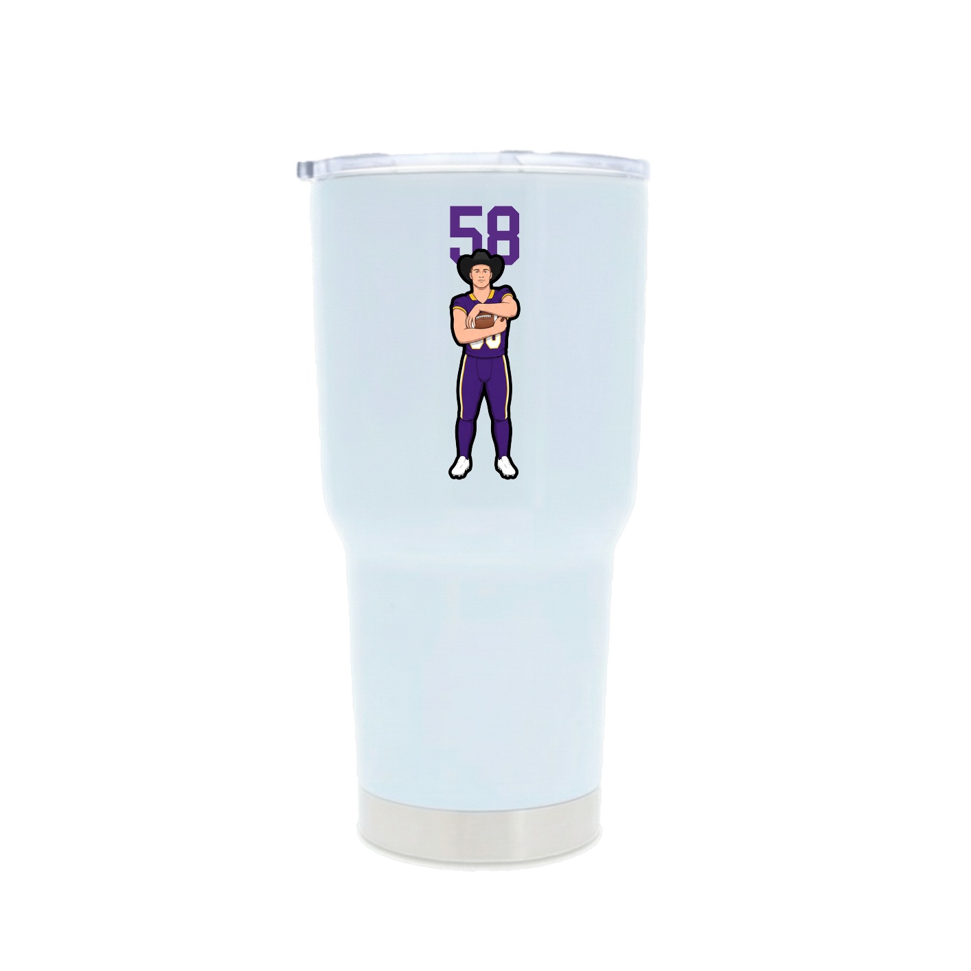 30oz Stainless Steel Tumbler — Number Top in White