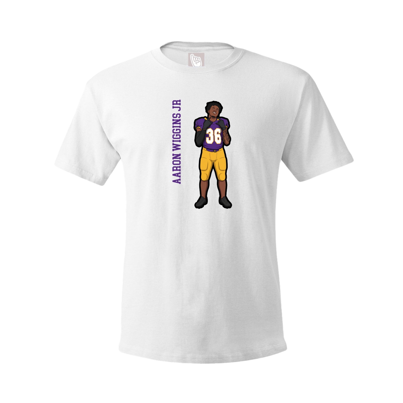 Tee — Name Vertical in White