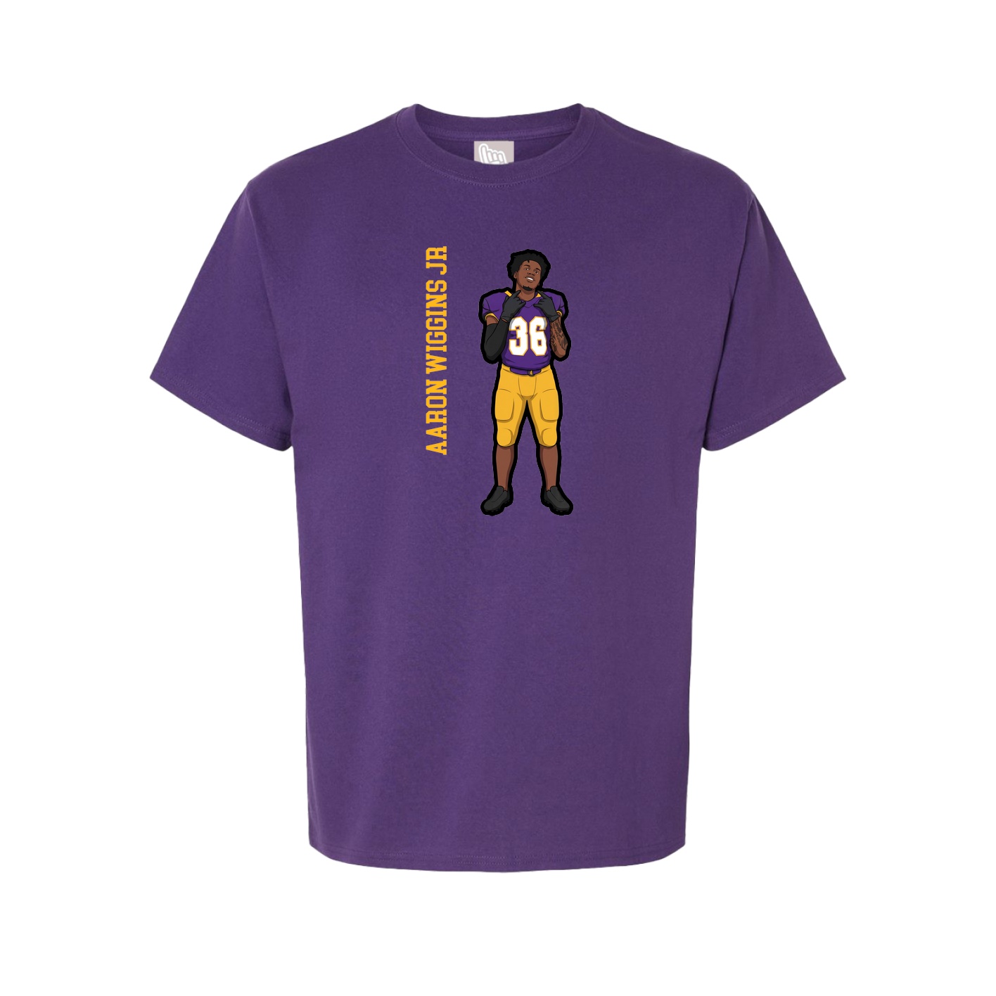 Youth Tee — Name Vertical in Purple