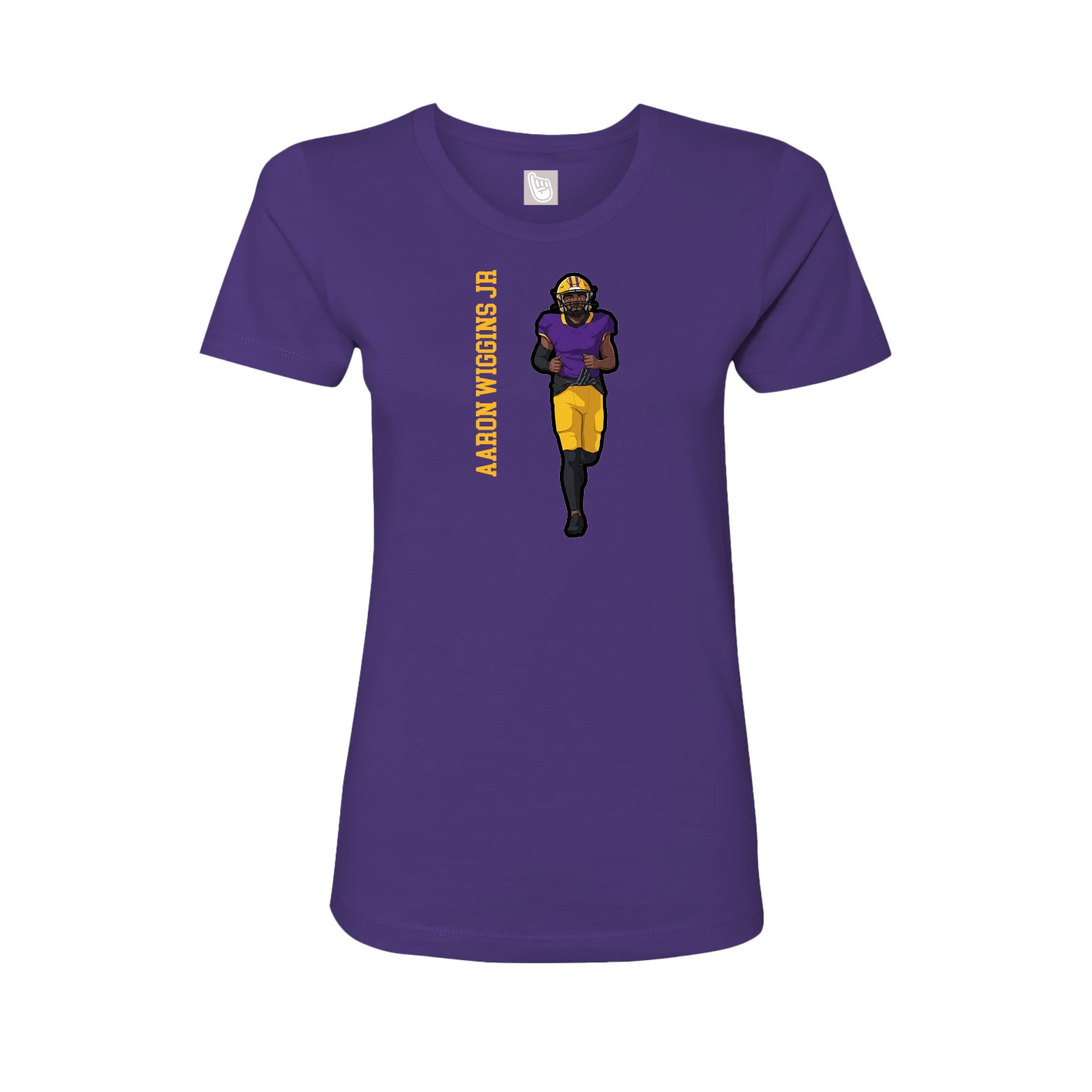 Womens Tee — Name Vertical in Purple