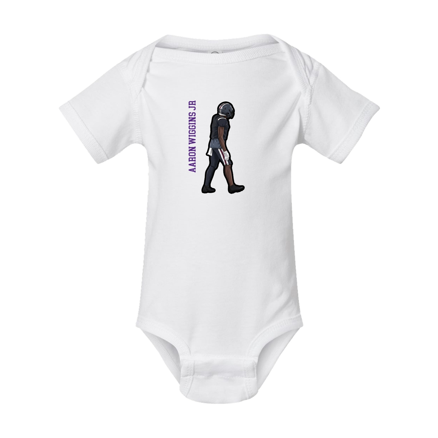 Baby Onesie — Name Vertical in White