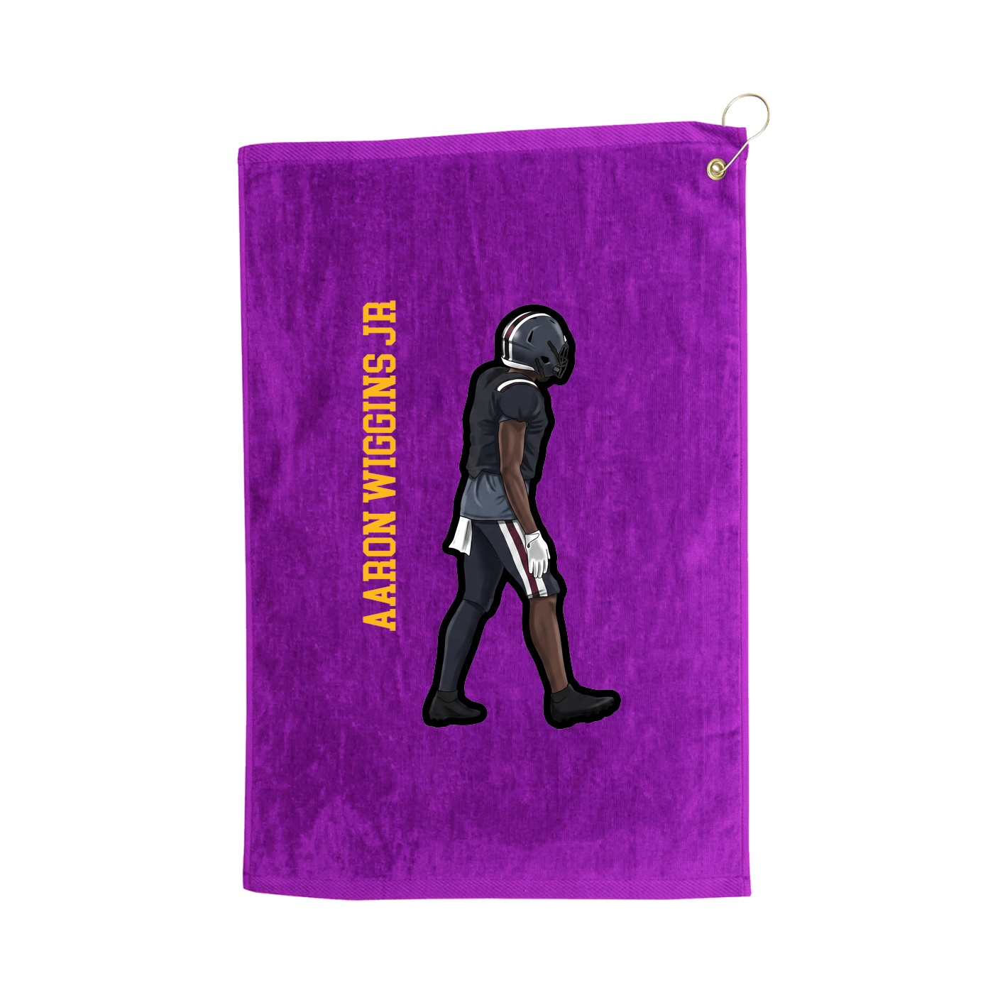 Golf Towel — Name Vertical in Purple