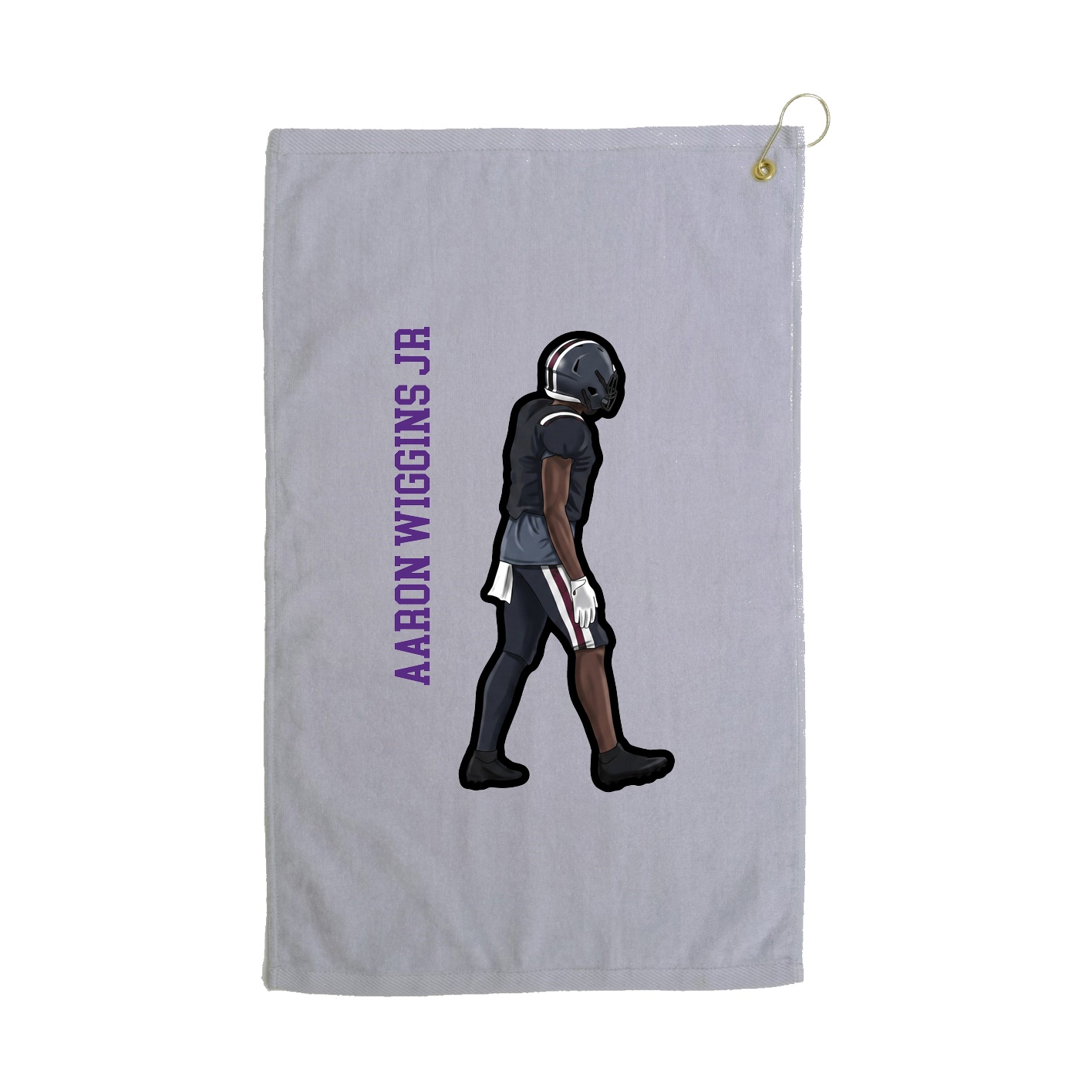 Golf Towel — Name Vertical in Grey