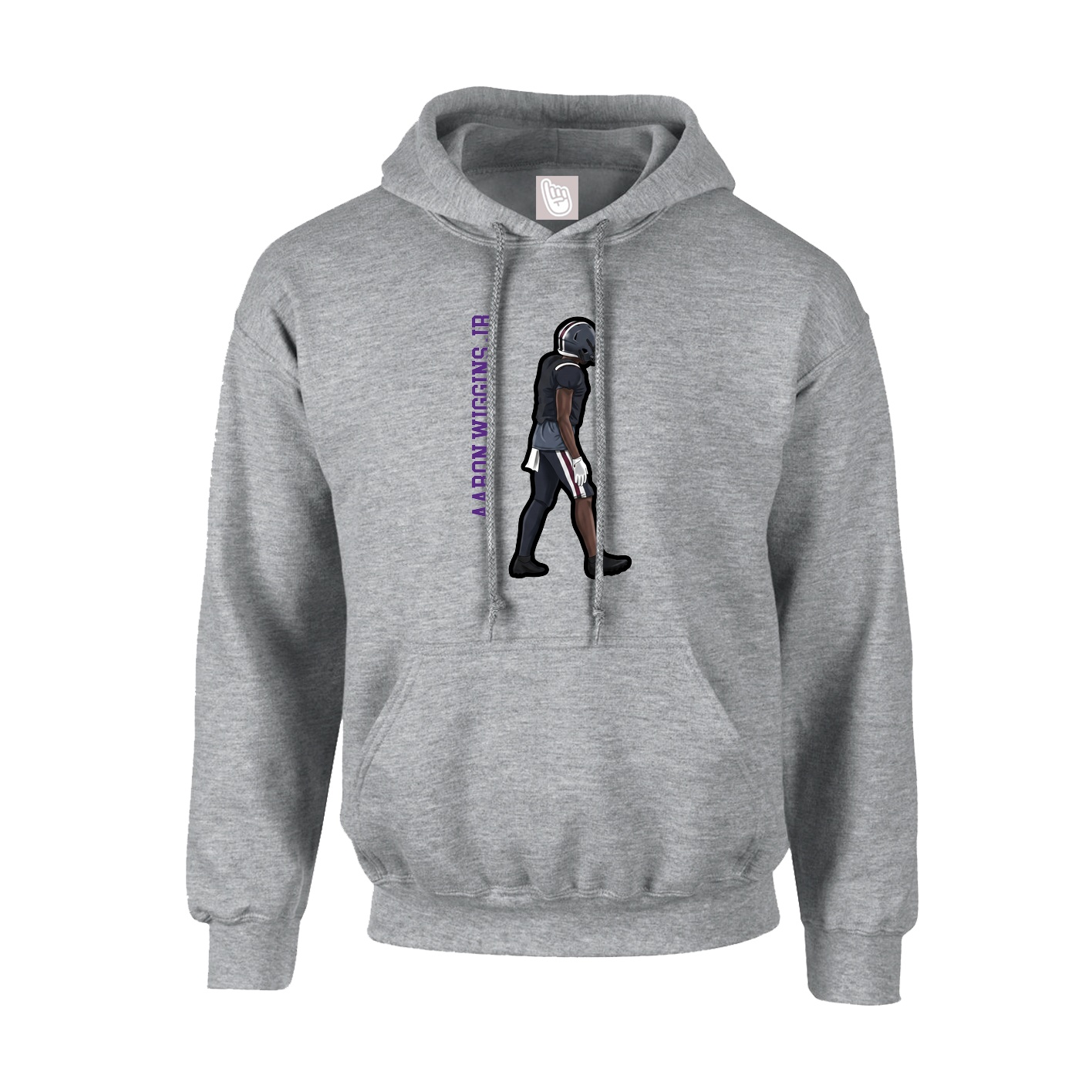 Hoodie — Name Vertical in Grey