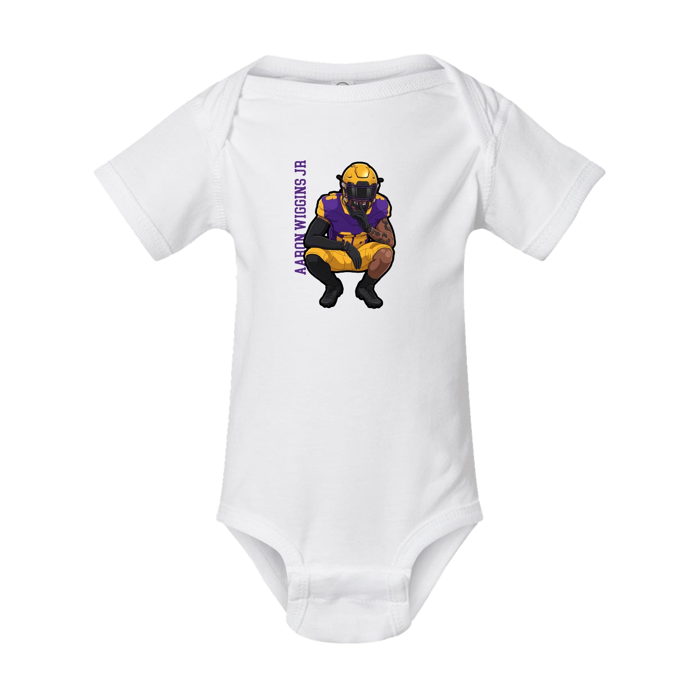 Baby Onesie — Name Vertical in White