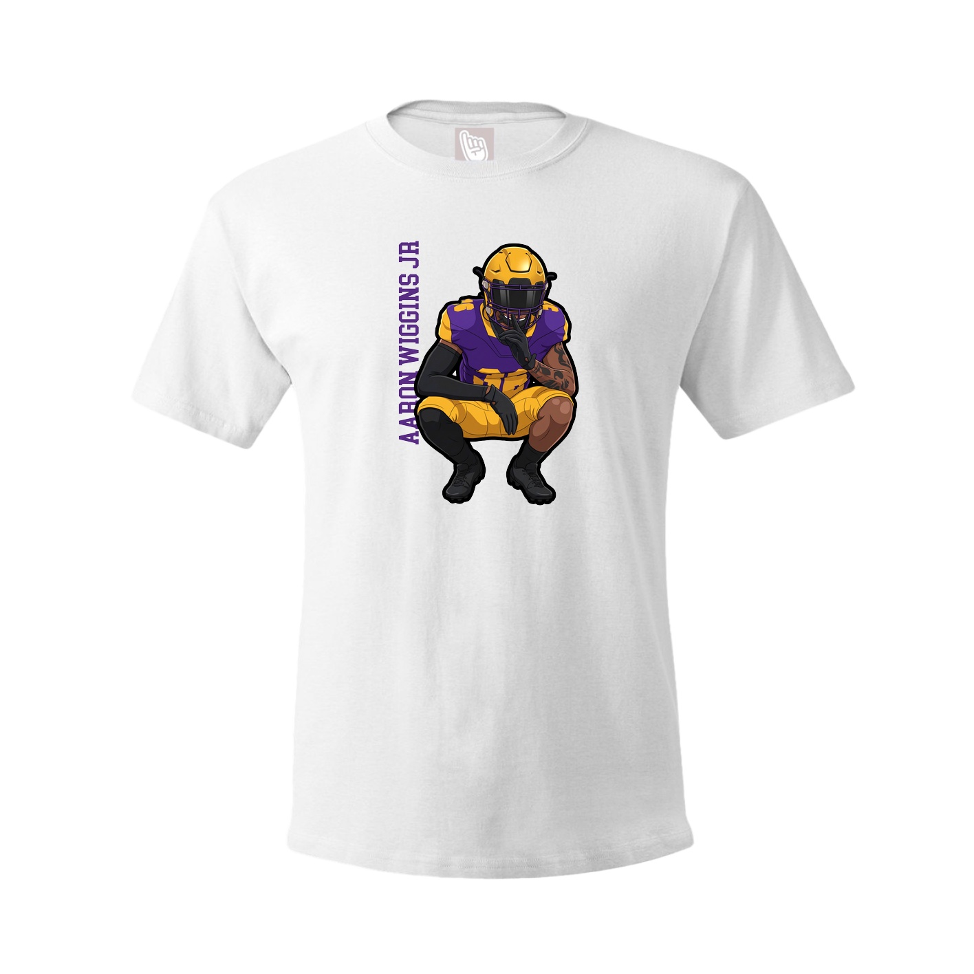 Tee — Name Vertical in White