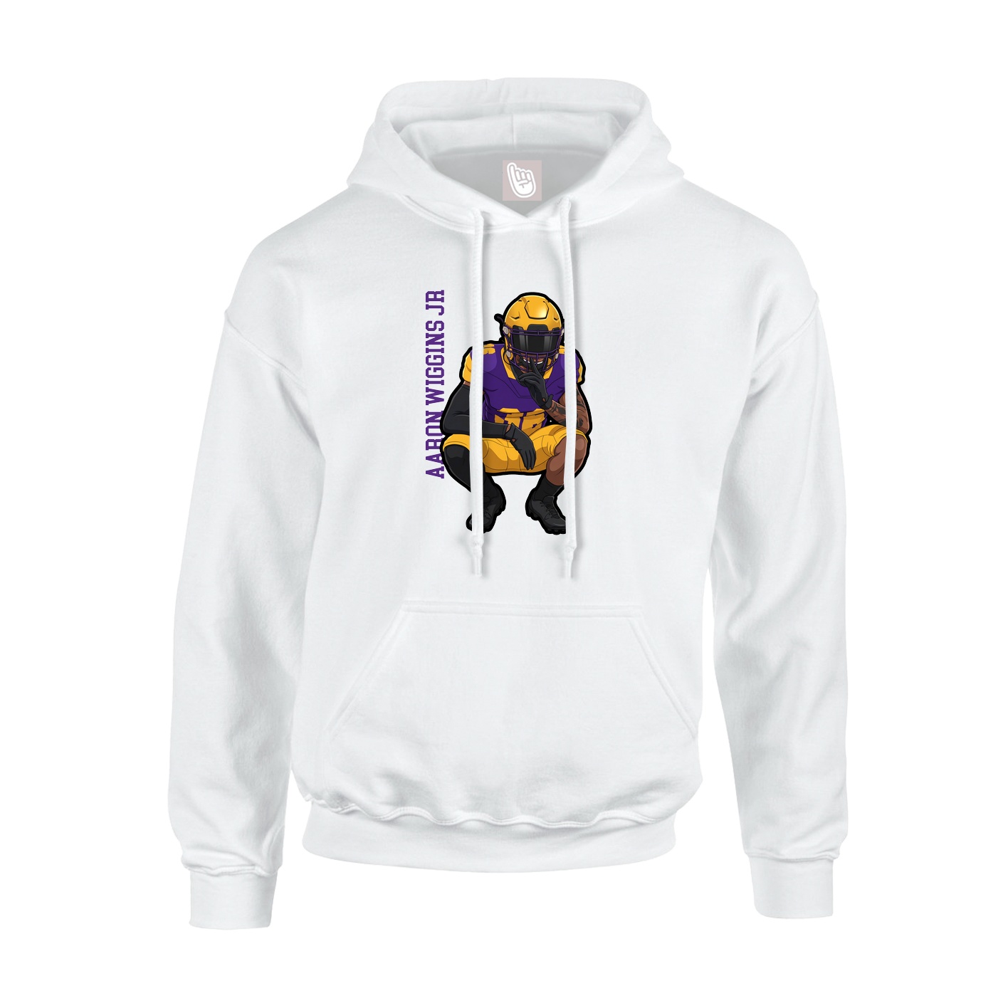 Hoodie — Name Vertical in White