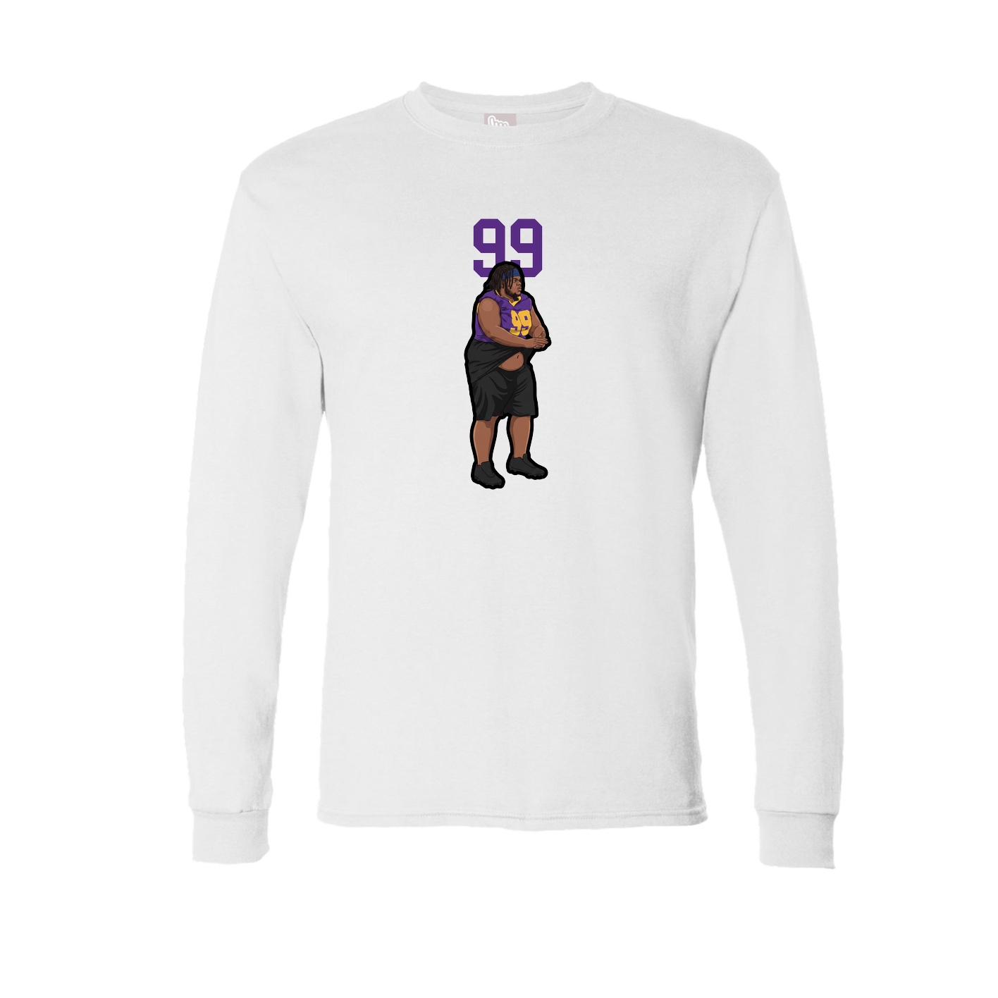 Long Sleeve Tee — Number Top in White
