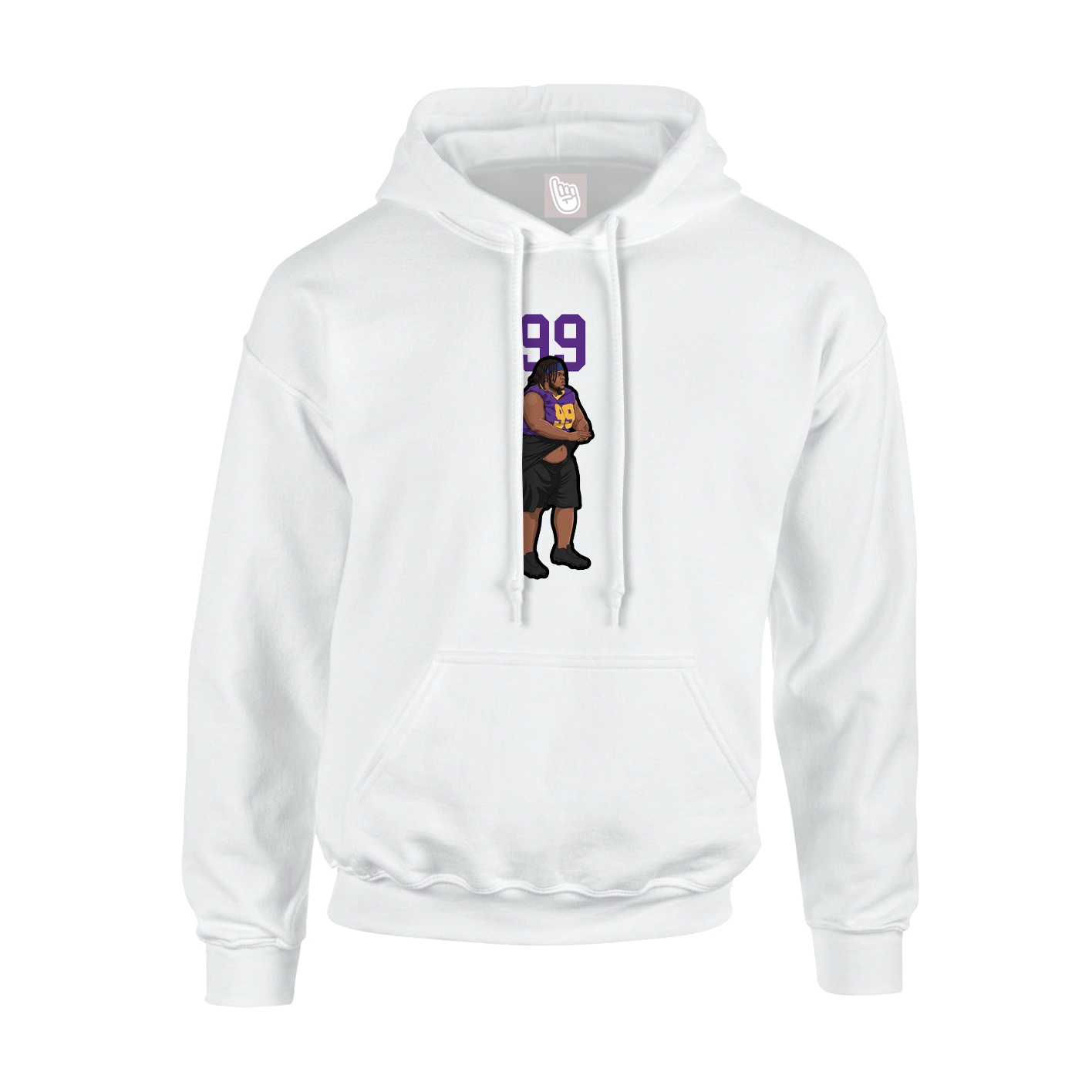 Youth Hoodie — Number Top in White