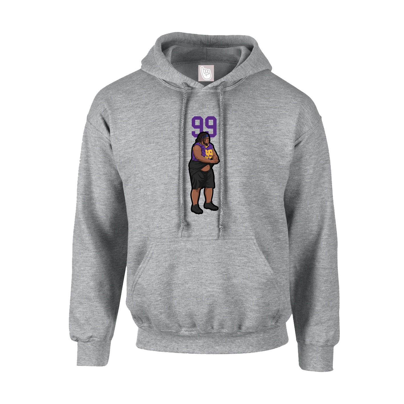Youth Hoodie — Number Top in Grey