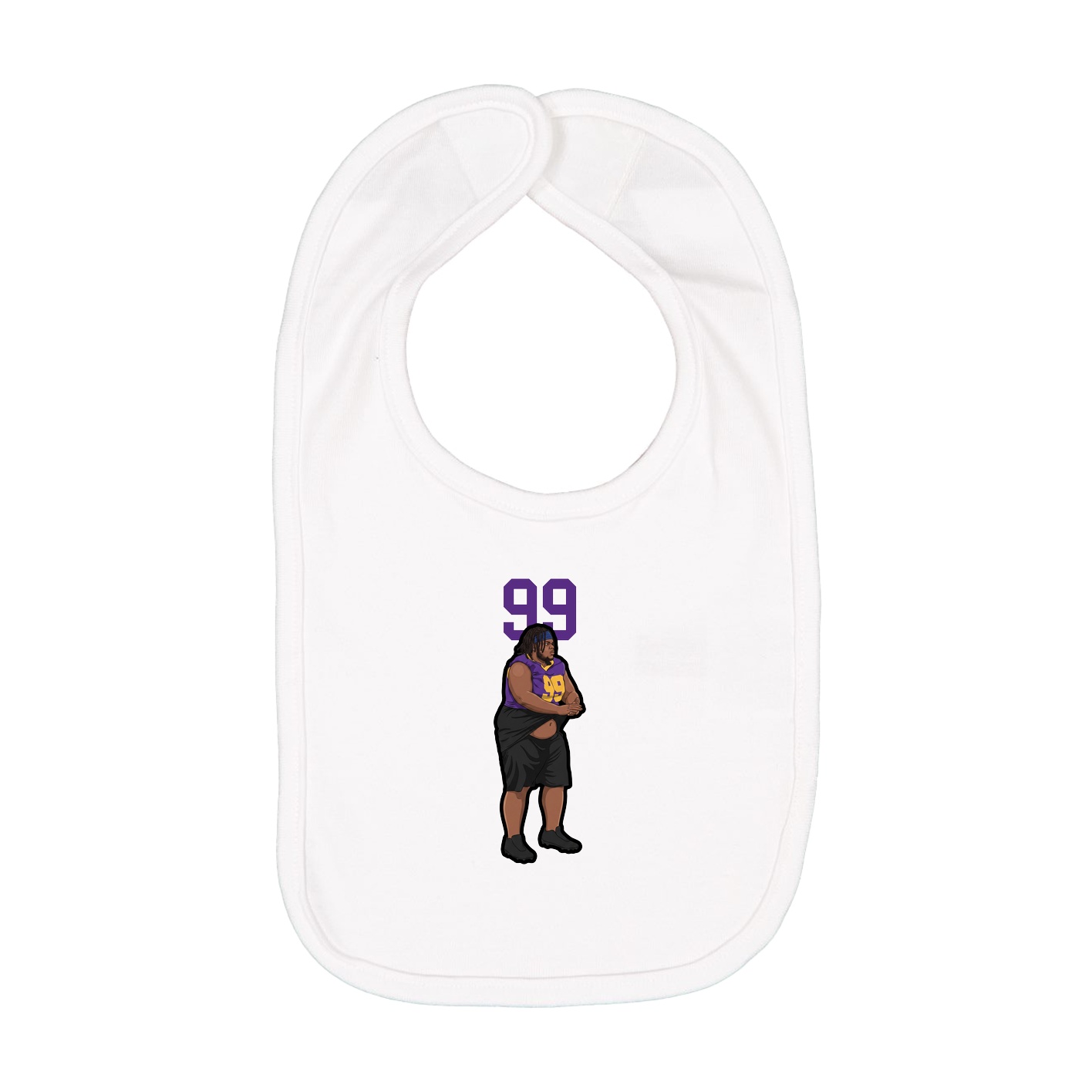 Infant Bib — Number Top in White