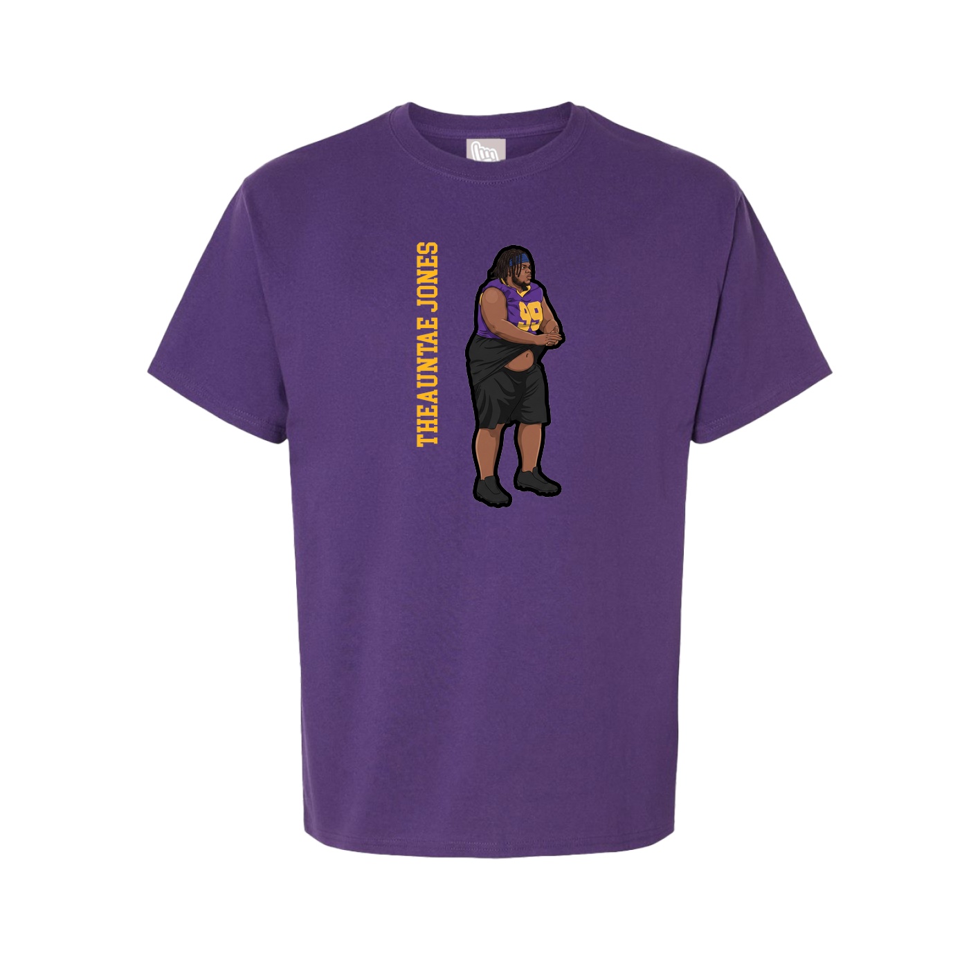Youth Tee — Name Vertical in Purple