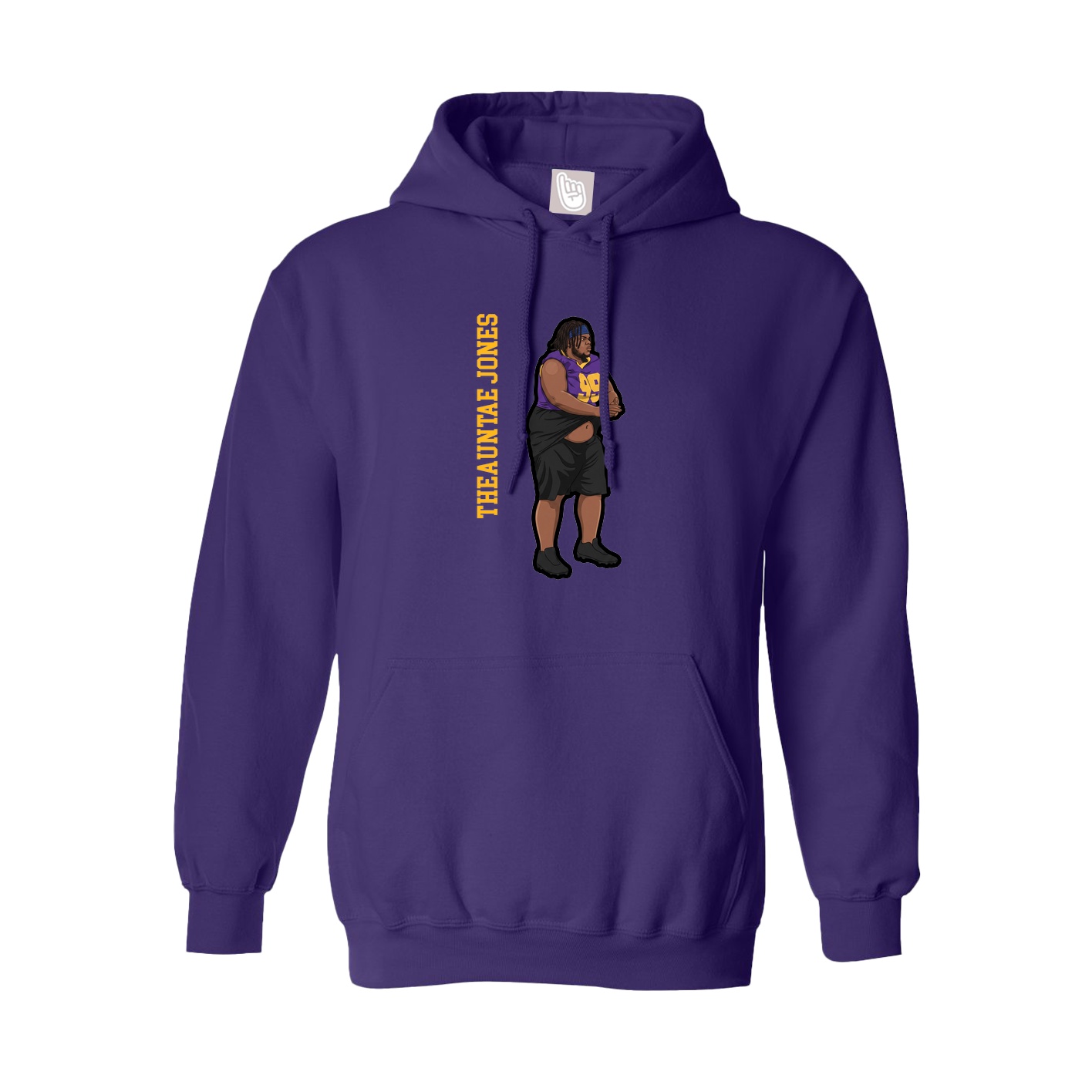 Hoodie — Name Vertical in Purple