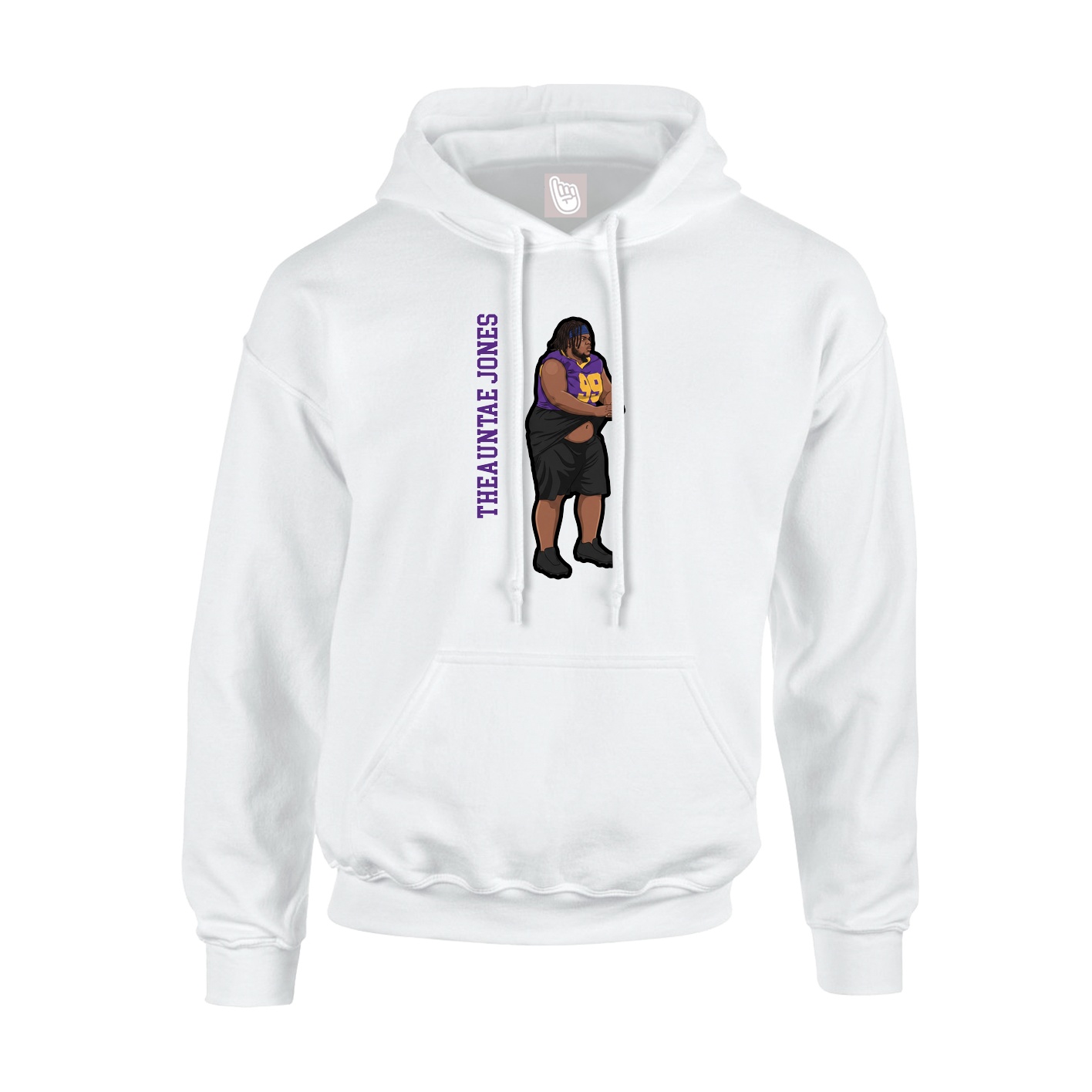 Youth Hoodie — Name Vertical in White