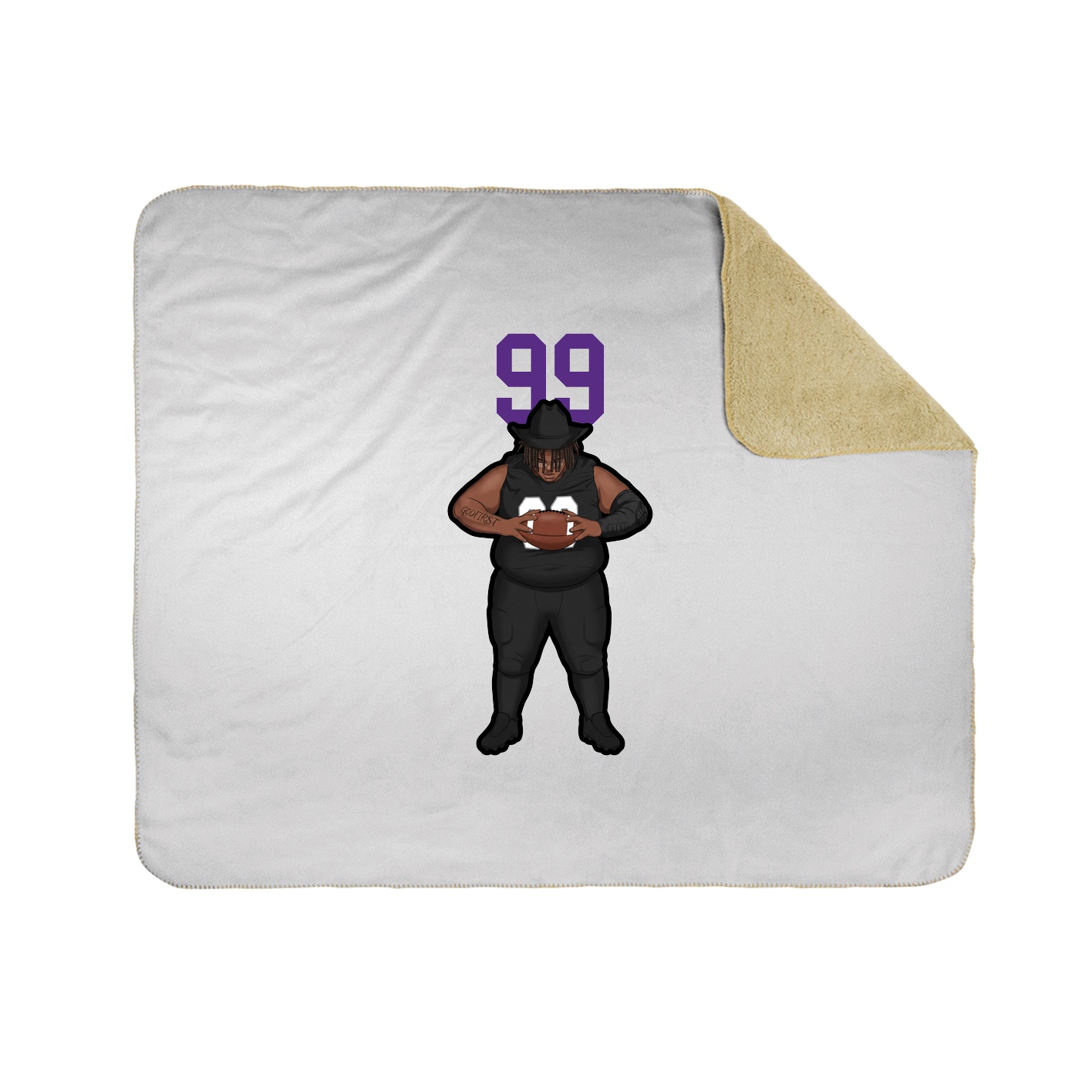 Throw Blanket — Number Top in White