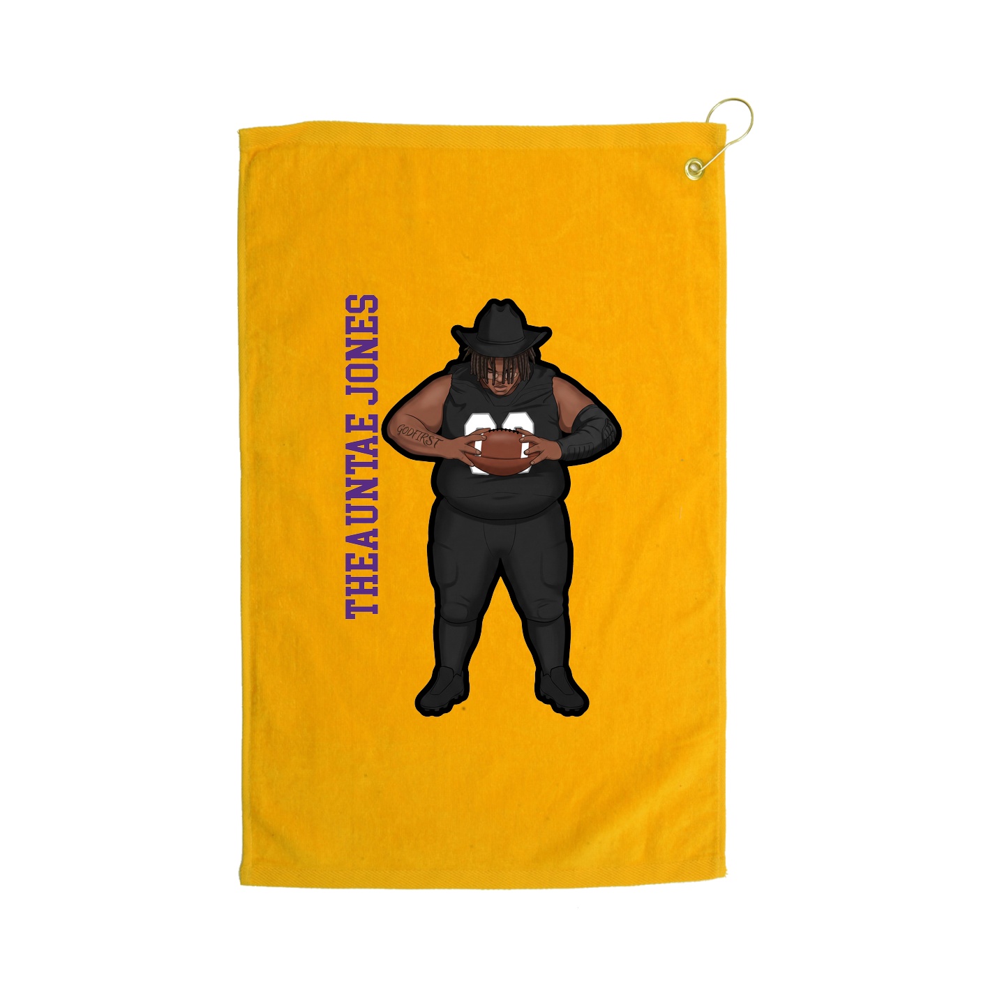 Golf Towel — Name Vertical in Gold