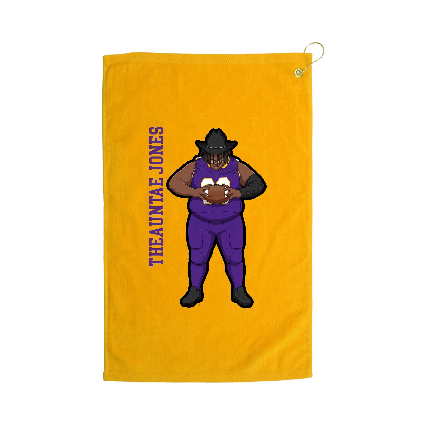 Golf Towel — Name Vertical in Gold