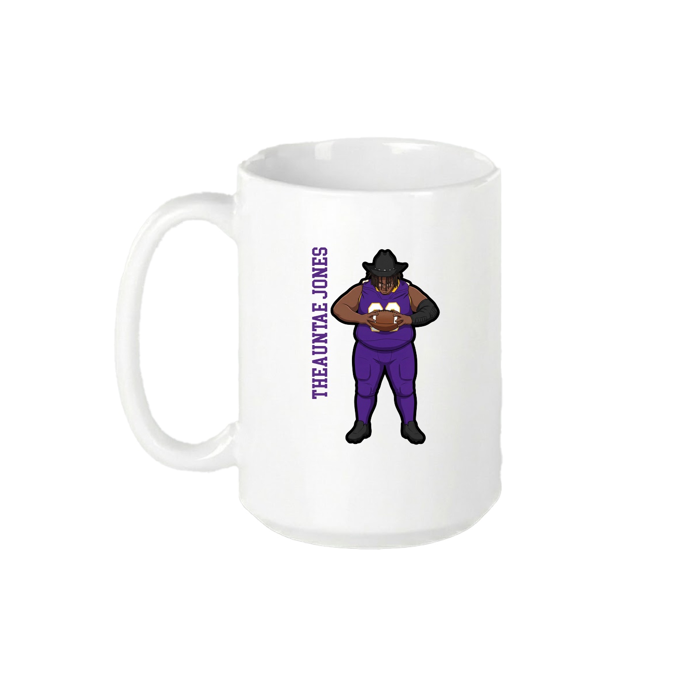 15oz Coffee Mug — Name Vertical in White