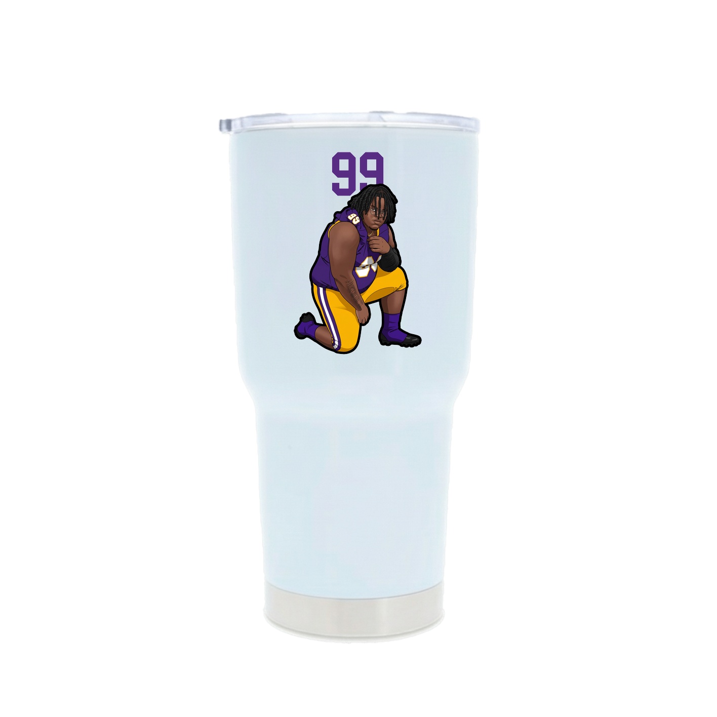 30oz Stainless Steel Tumbler — Number Top in White