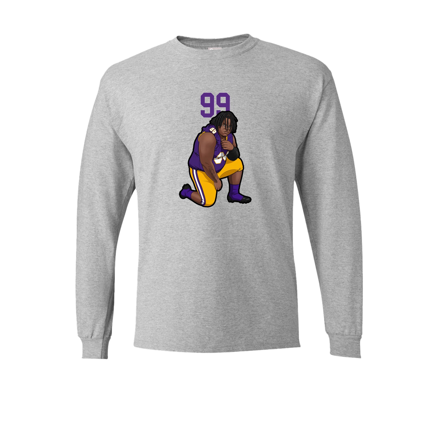 Long Sleeve Tee — Number Top in Grey