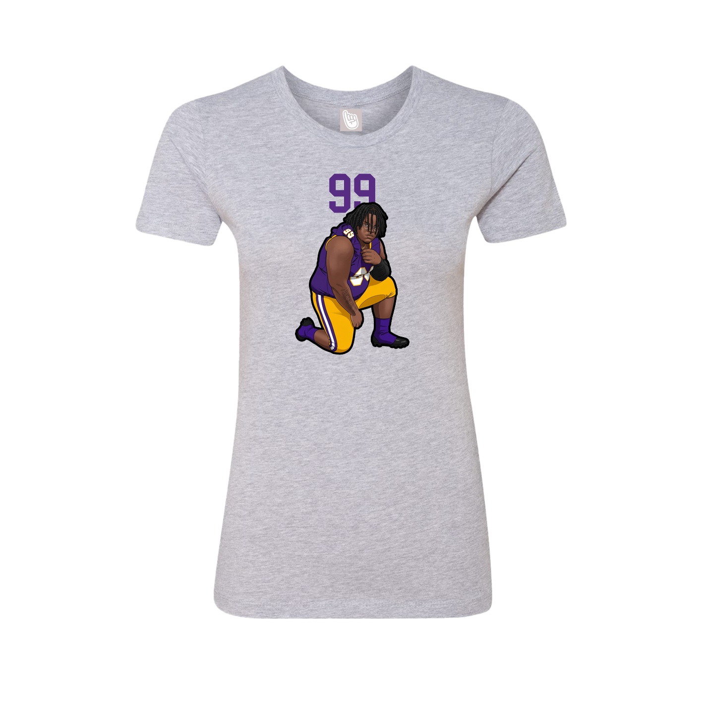 Fitted Women's Tee — Number Top in Grey
