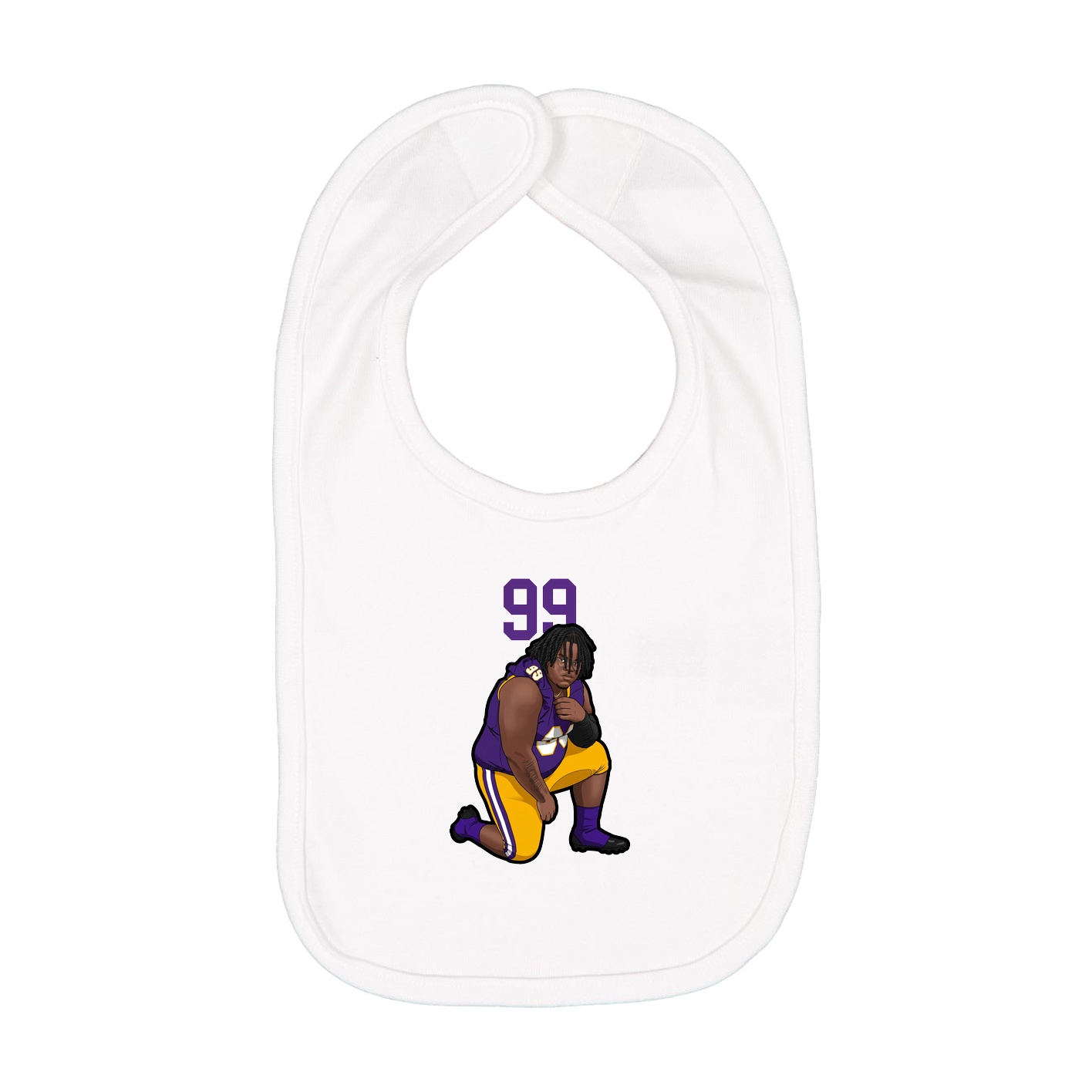 Infant Bib — Number Top in White