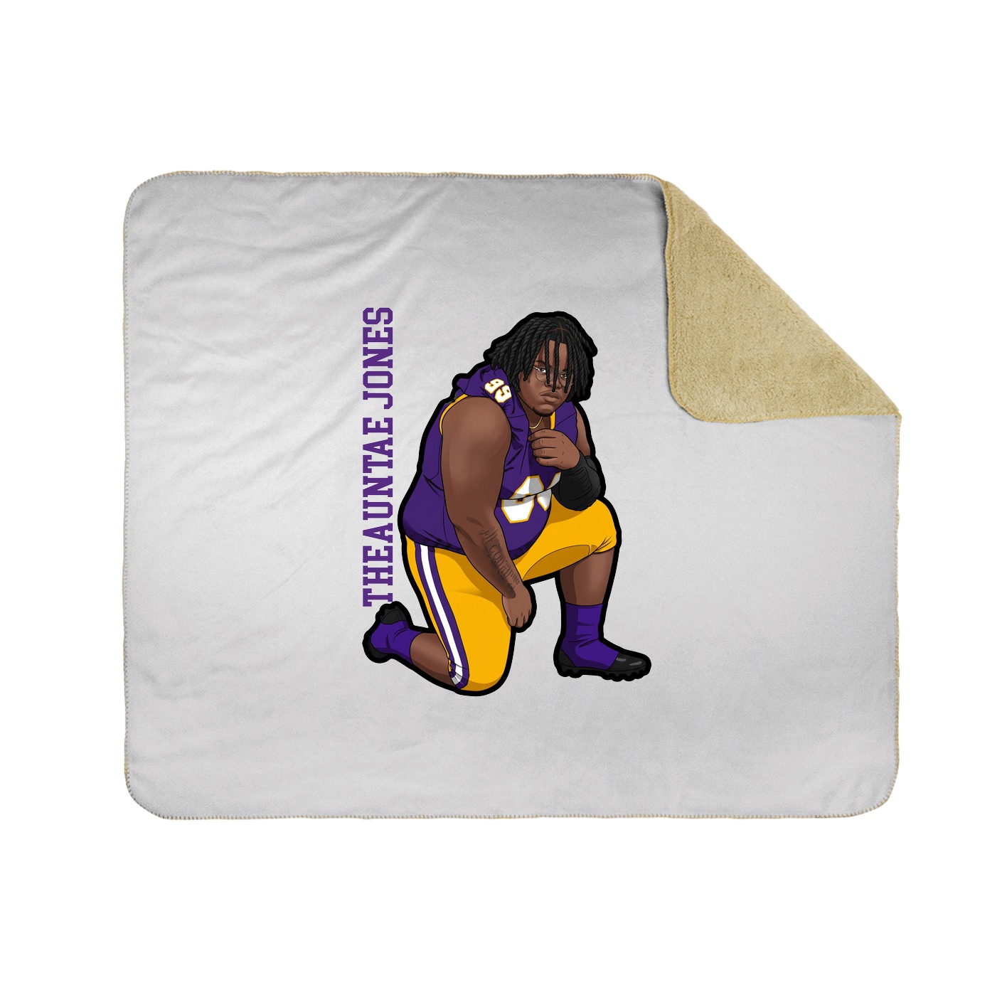 Throw Blanket — Name Vertical in White