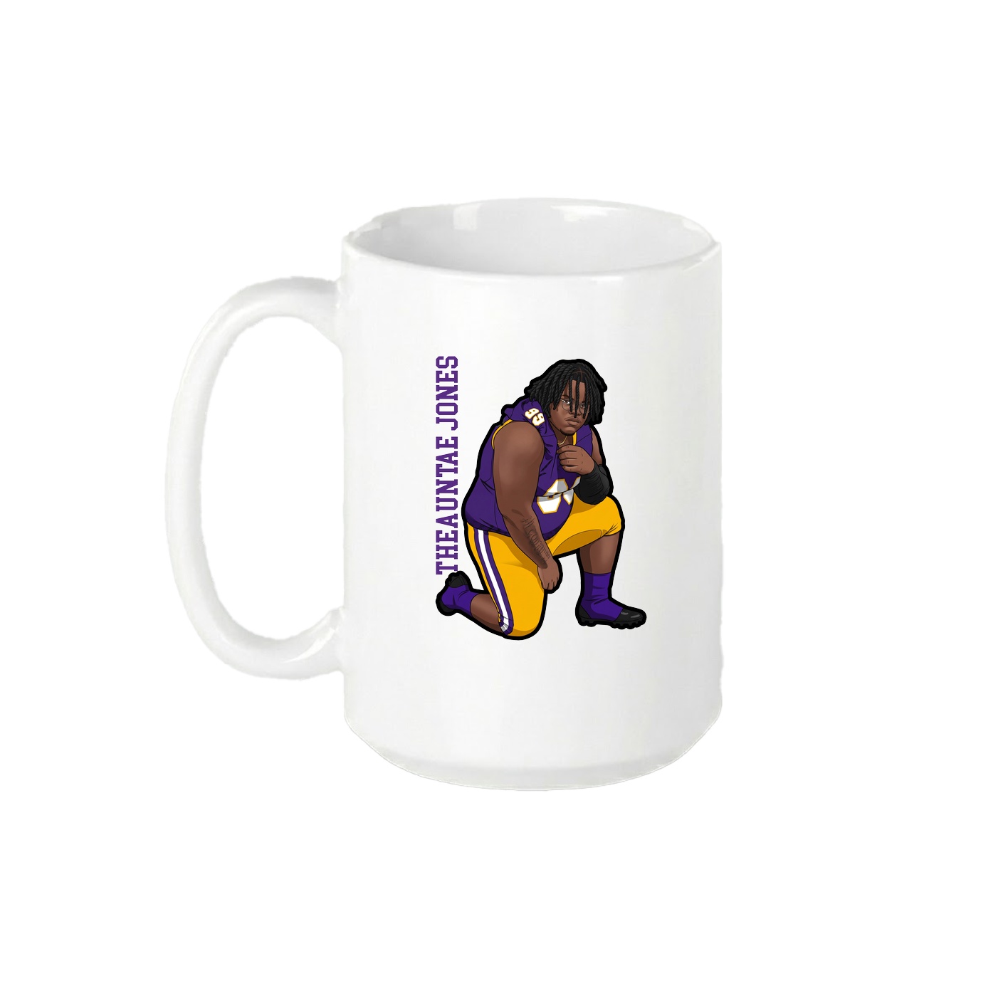 15oz Coffee Mug — Name Vertical in White