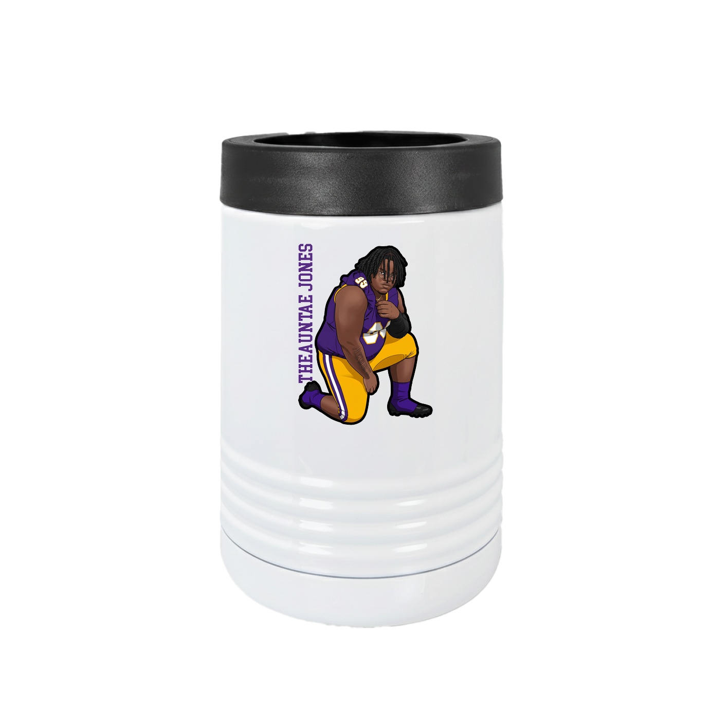 Beverage Holder — Name Vertical in White