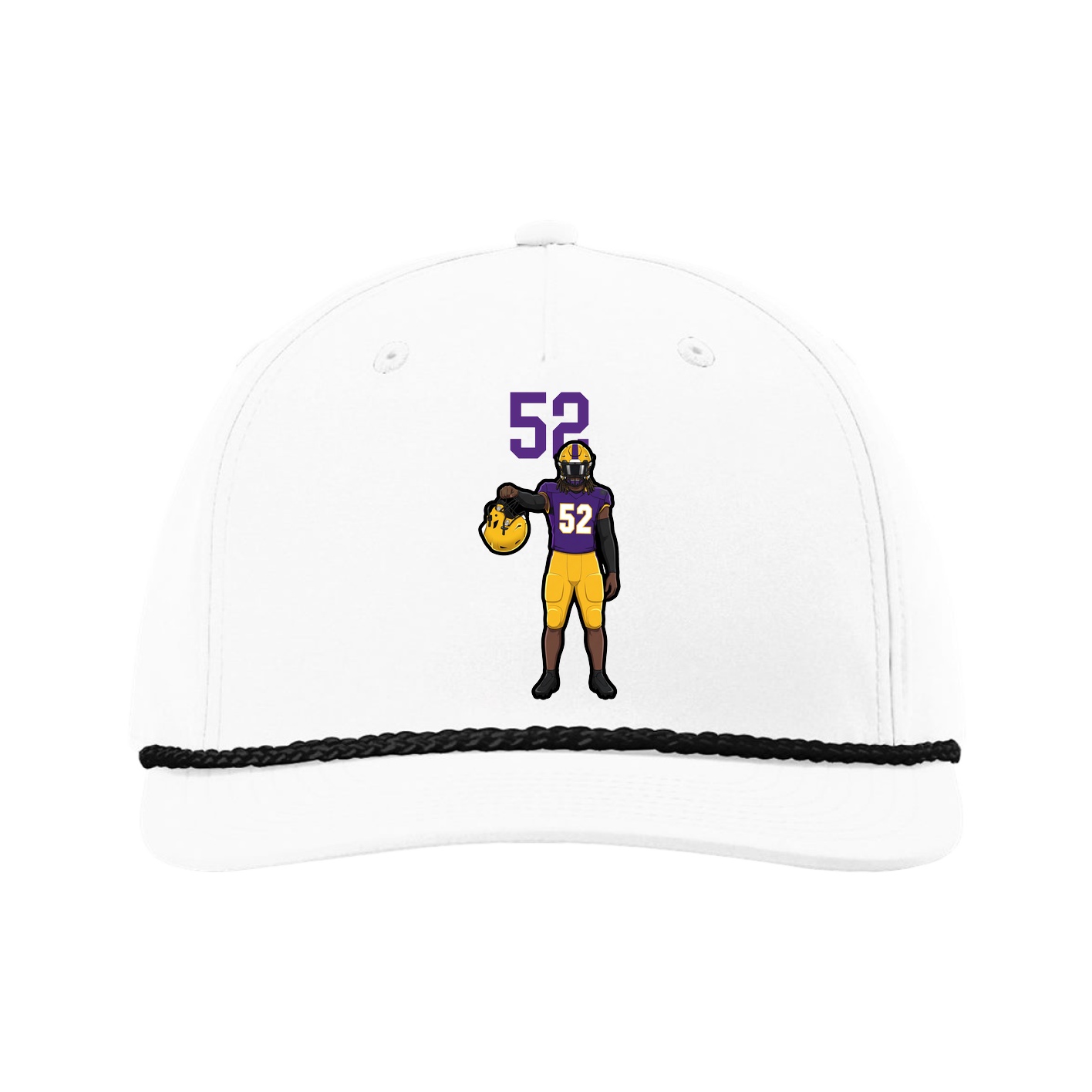 Five-Panel Classic Rope Cap — Number Top in White
