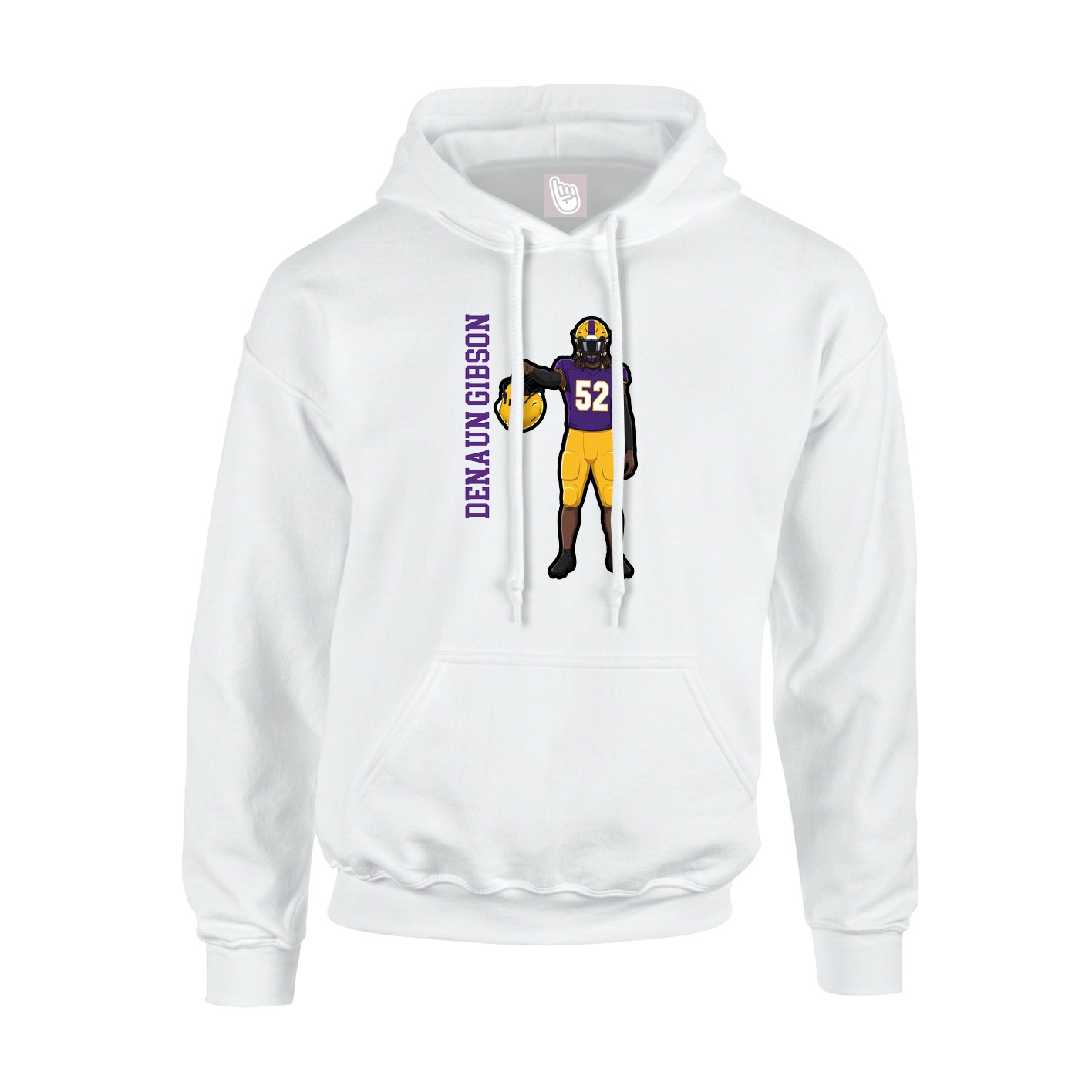 Hoodie — Name Vertical in White