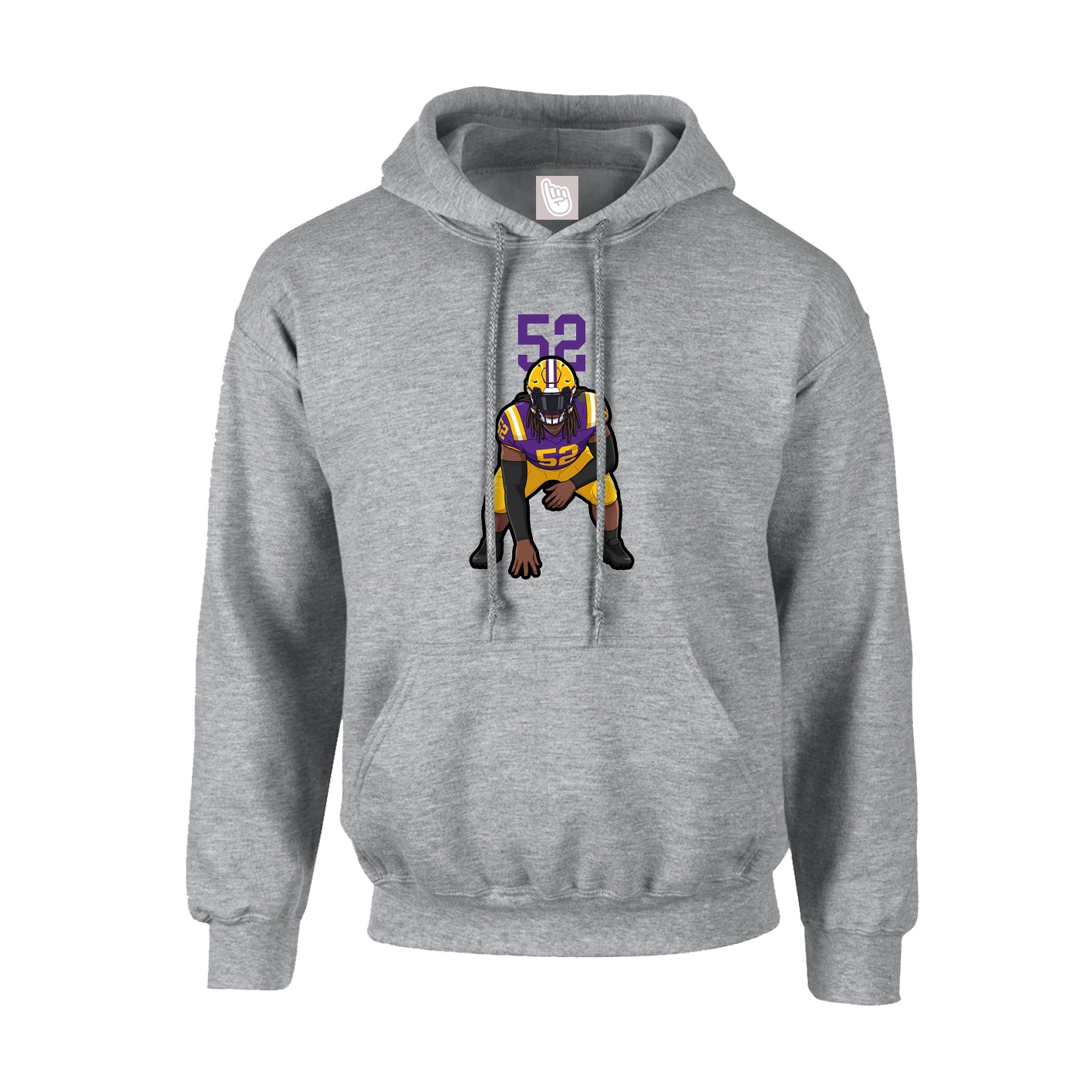 Youth Hoodie — Number Top in Grey