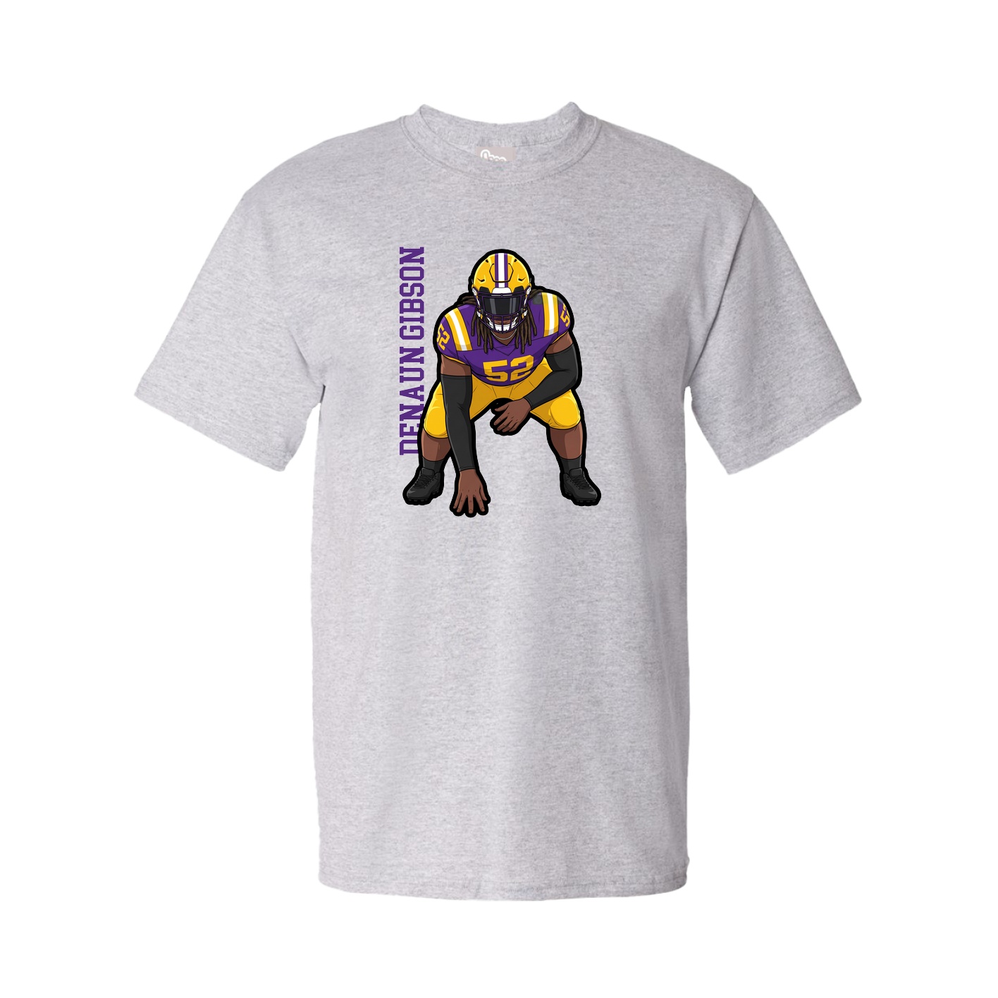 Youth Tee — Name Vertical in Grey