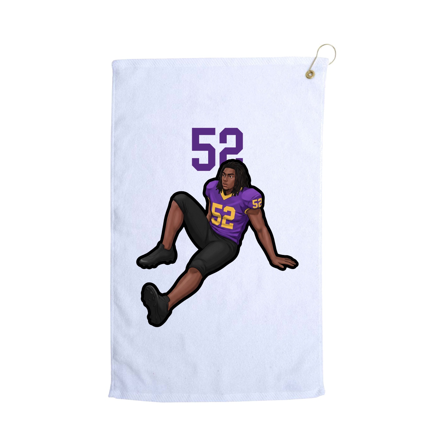 Golf Towel — Number Top in White