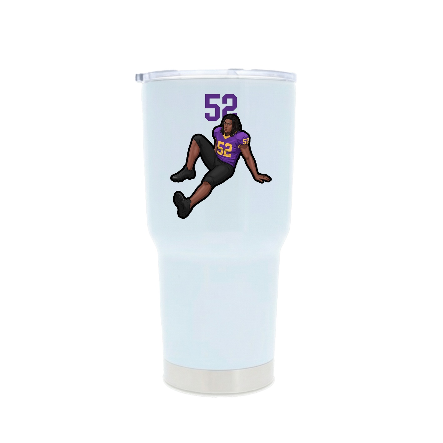 30oz Stainless Steel Tumbler — Number Top in White