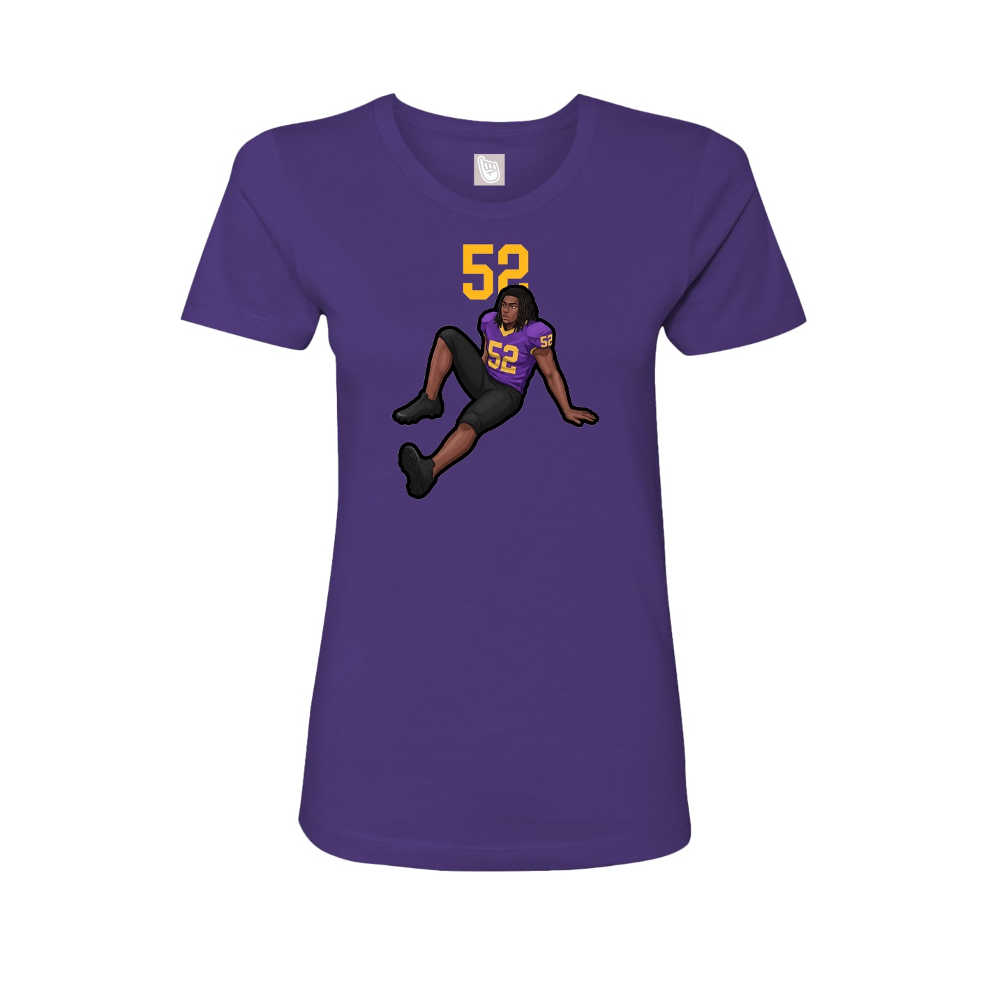 Fitted Women's Tee — Number Top in Purple