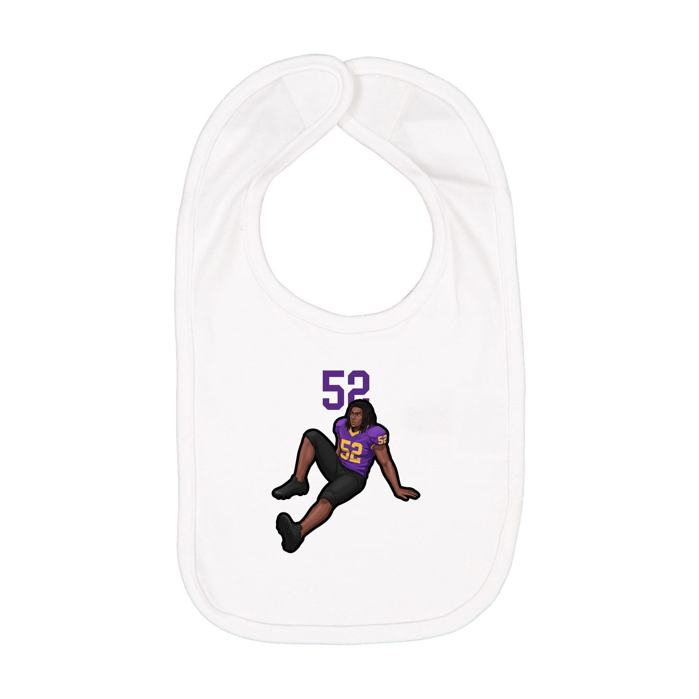 Infant Bib — Number Top in White