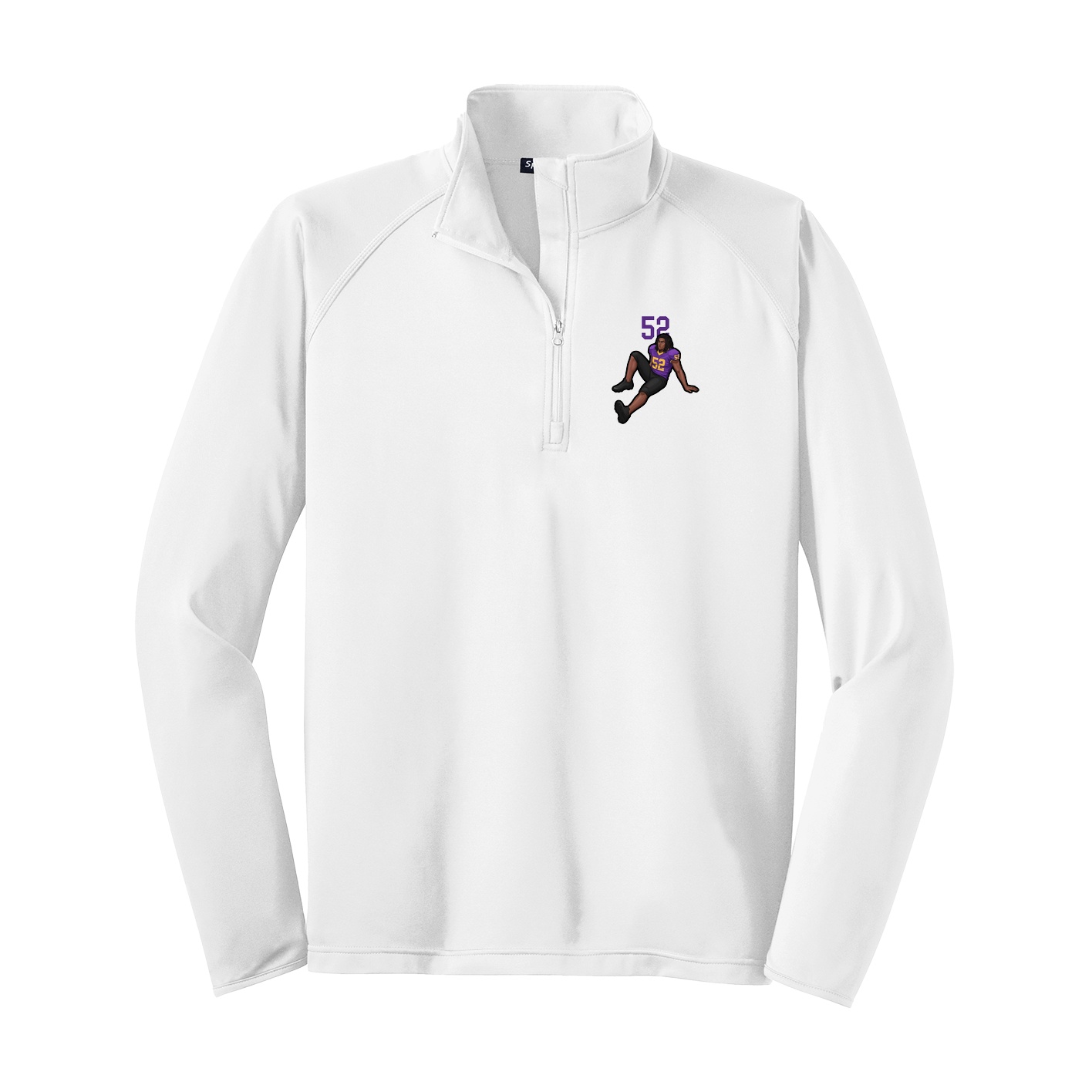 Q-Zip Pullover — Number Top in White