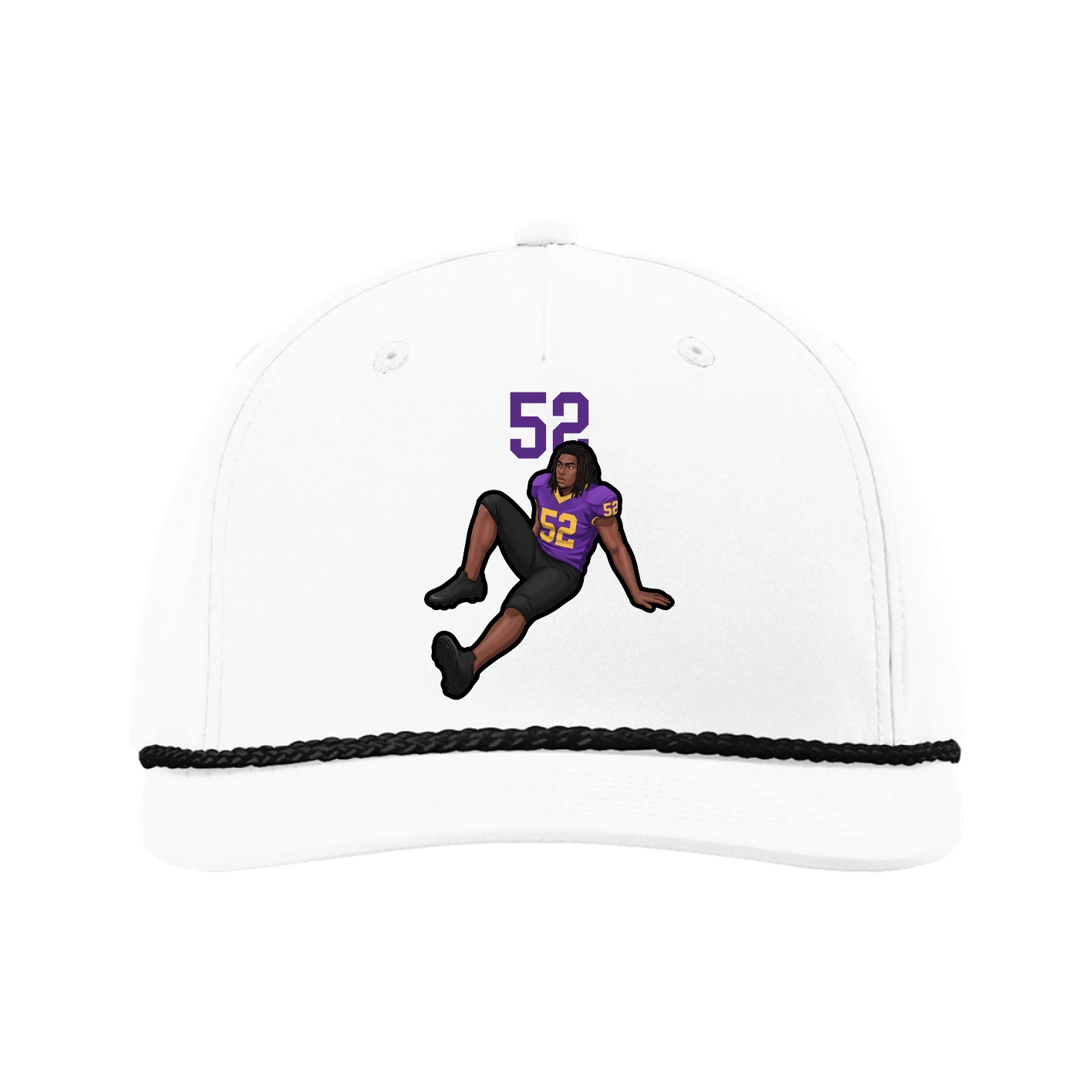 Five-Panel Classic Rope Cap — Number Top in White