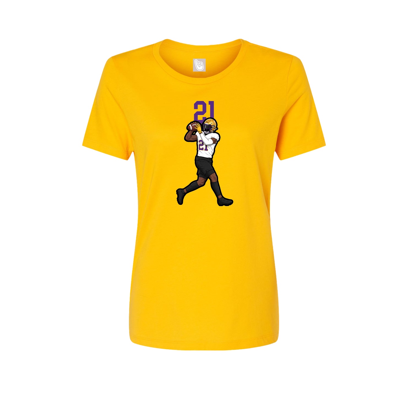 Fitted Women's Tee — Number Top in Gold