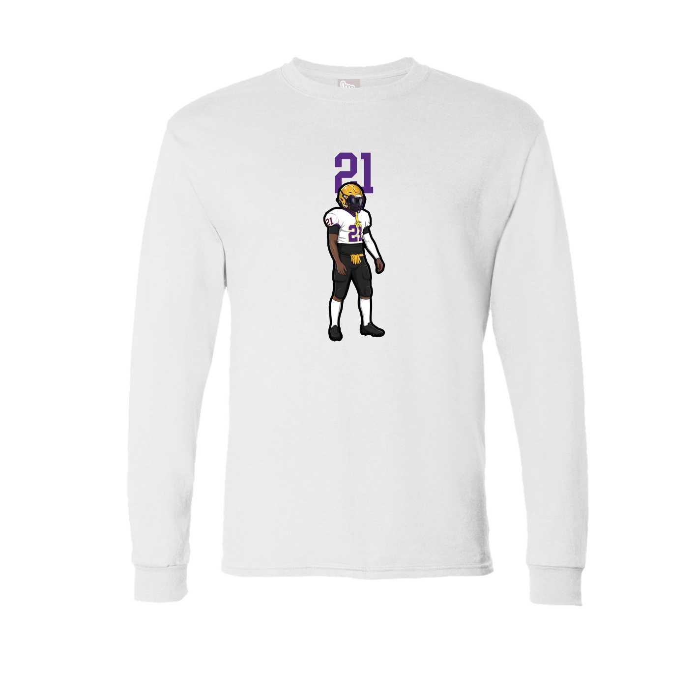 Long Sleeve Tee — Number Top in White