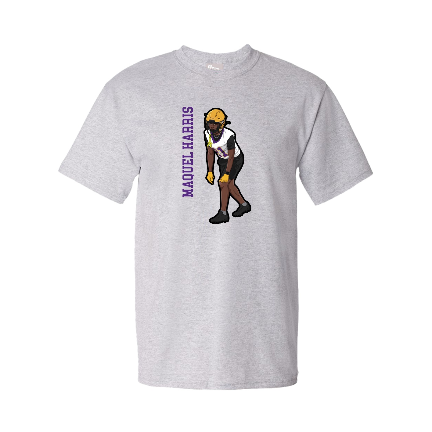 Youth Tee — Name Vertical in Grey
