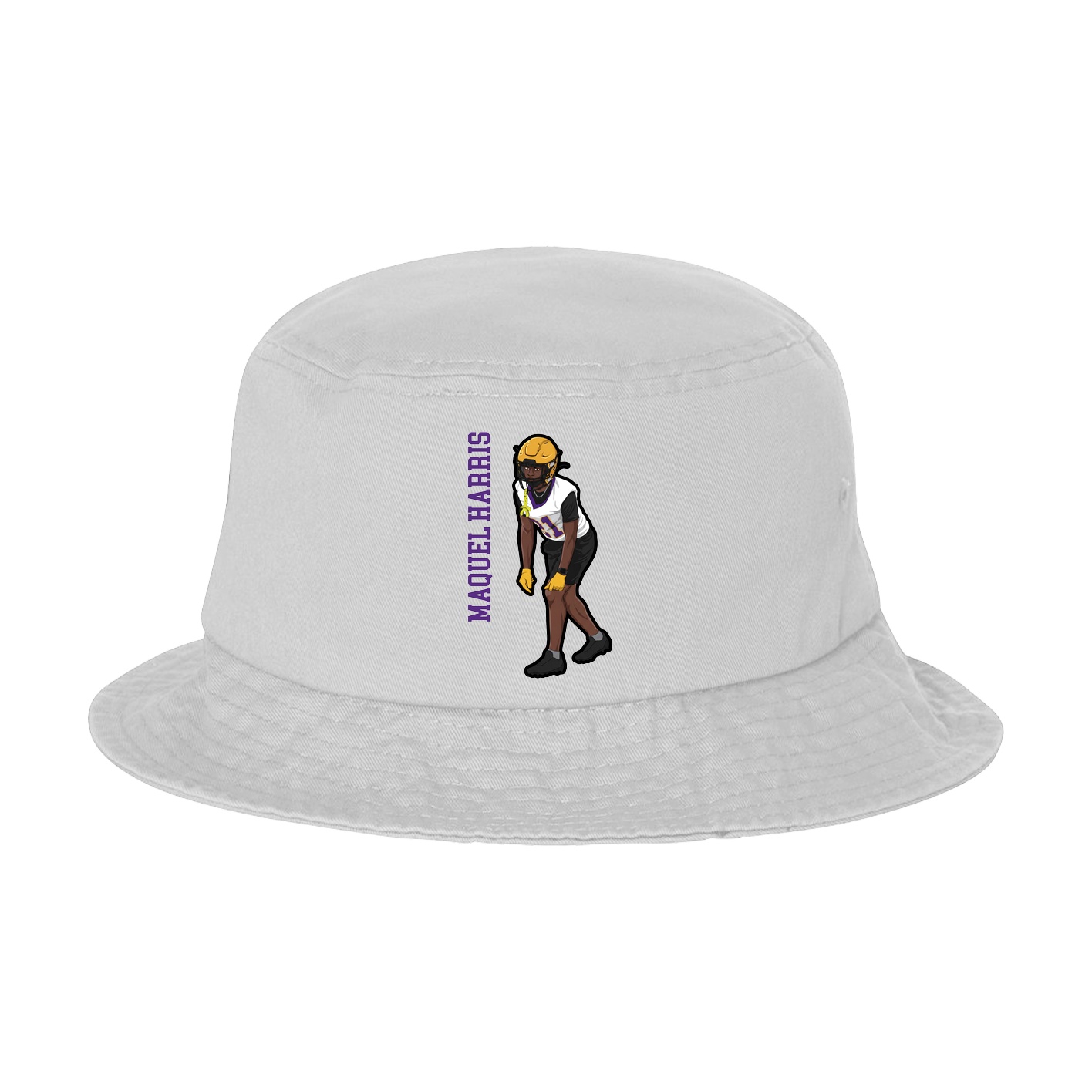 Bucket Cap — Name Vertical in White
