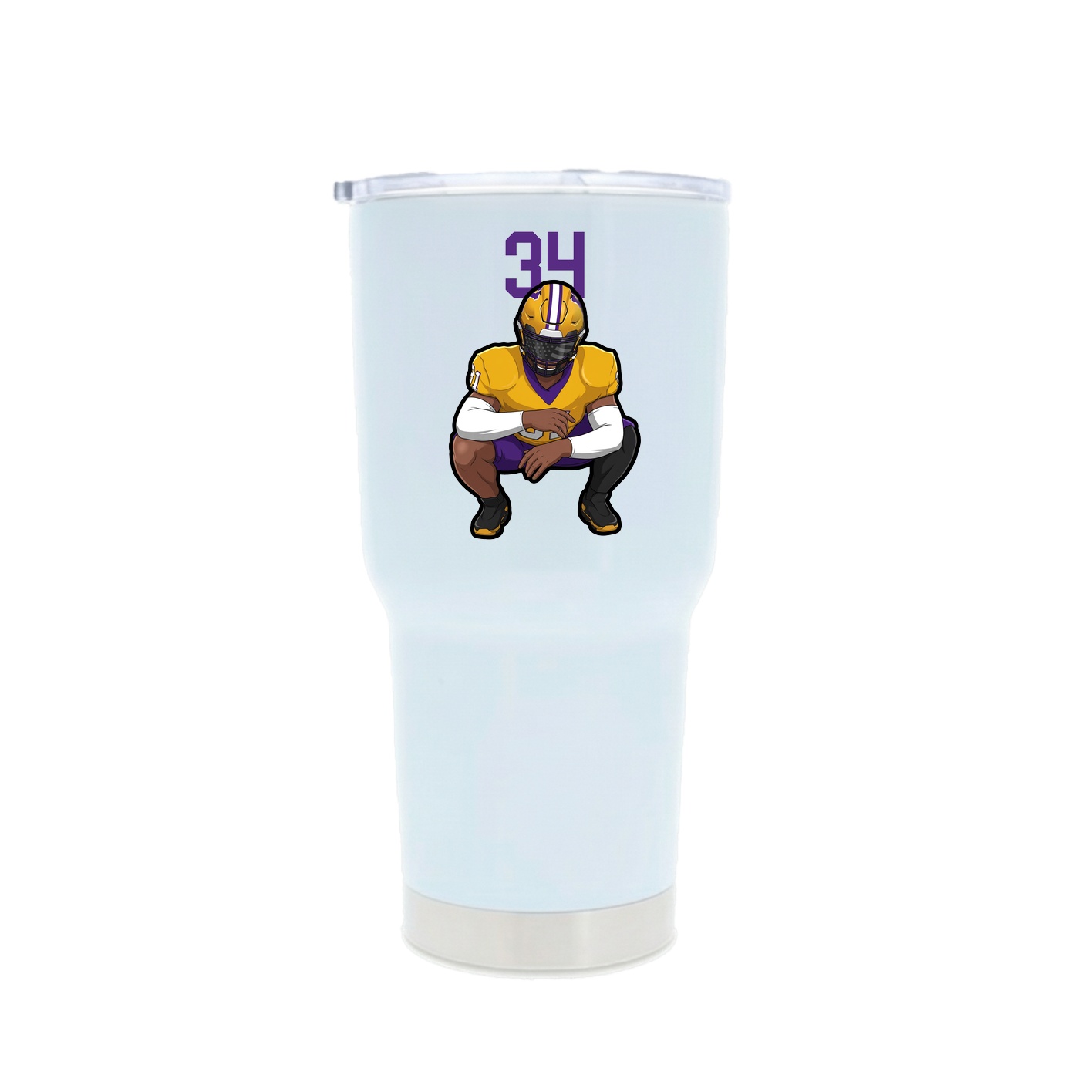 30oz Stainless Steel Tumbler — Number Top in White