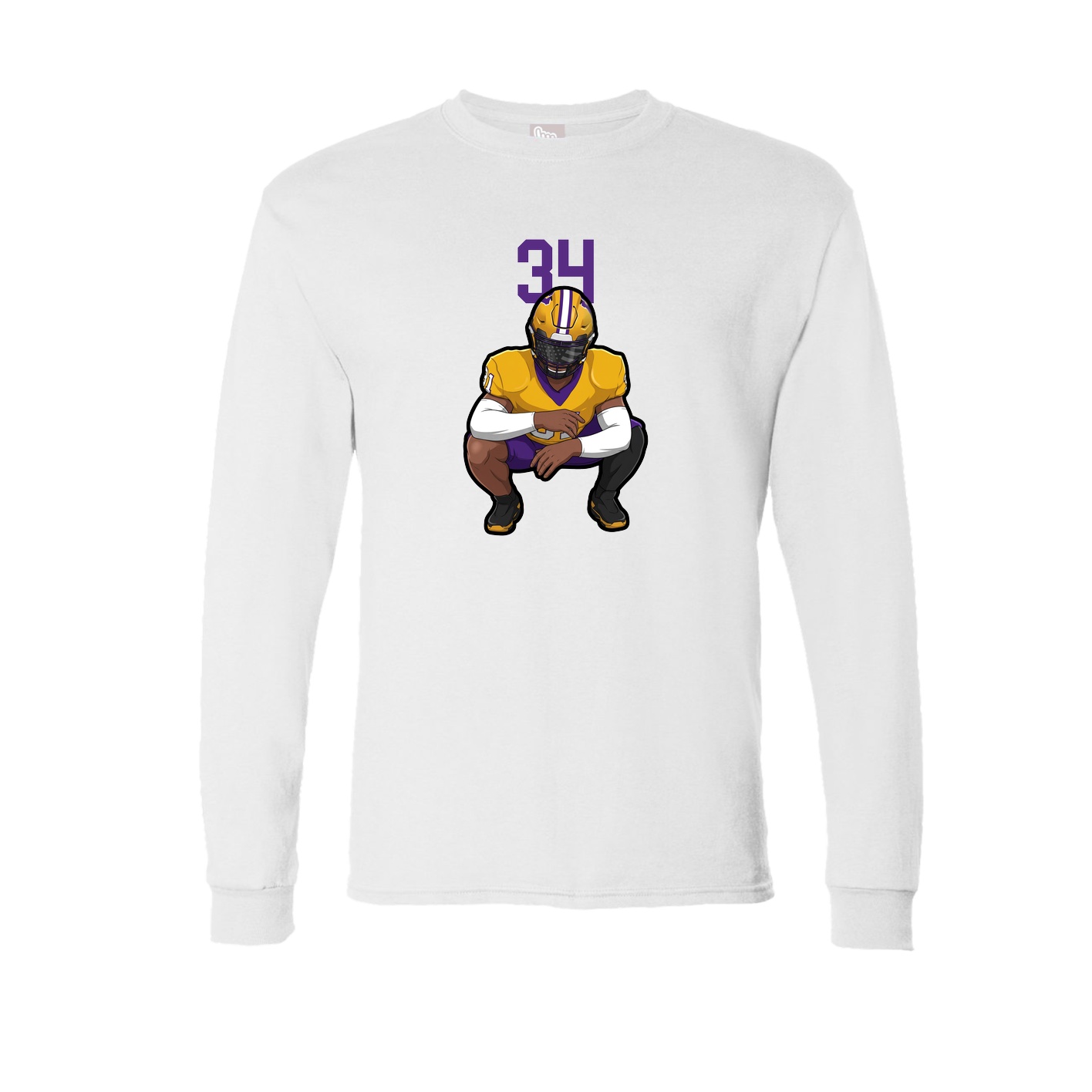 Long Sleeve Tee — Number Top in White