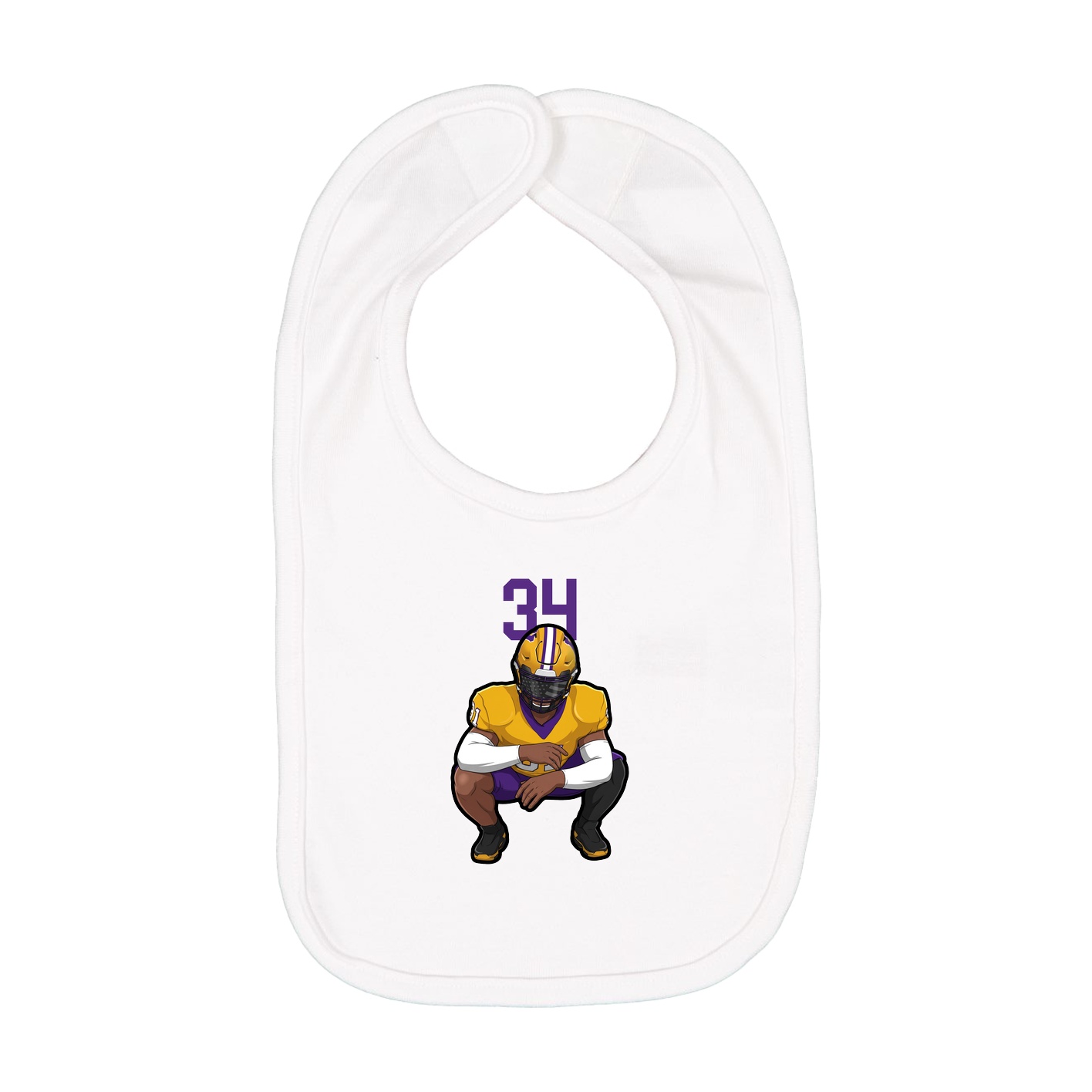 Infant Bib — Number Top in White